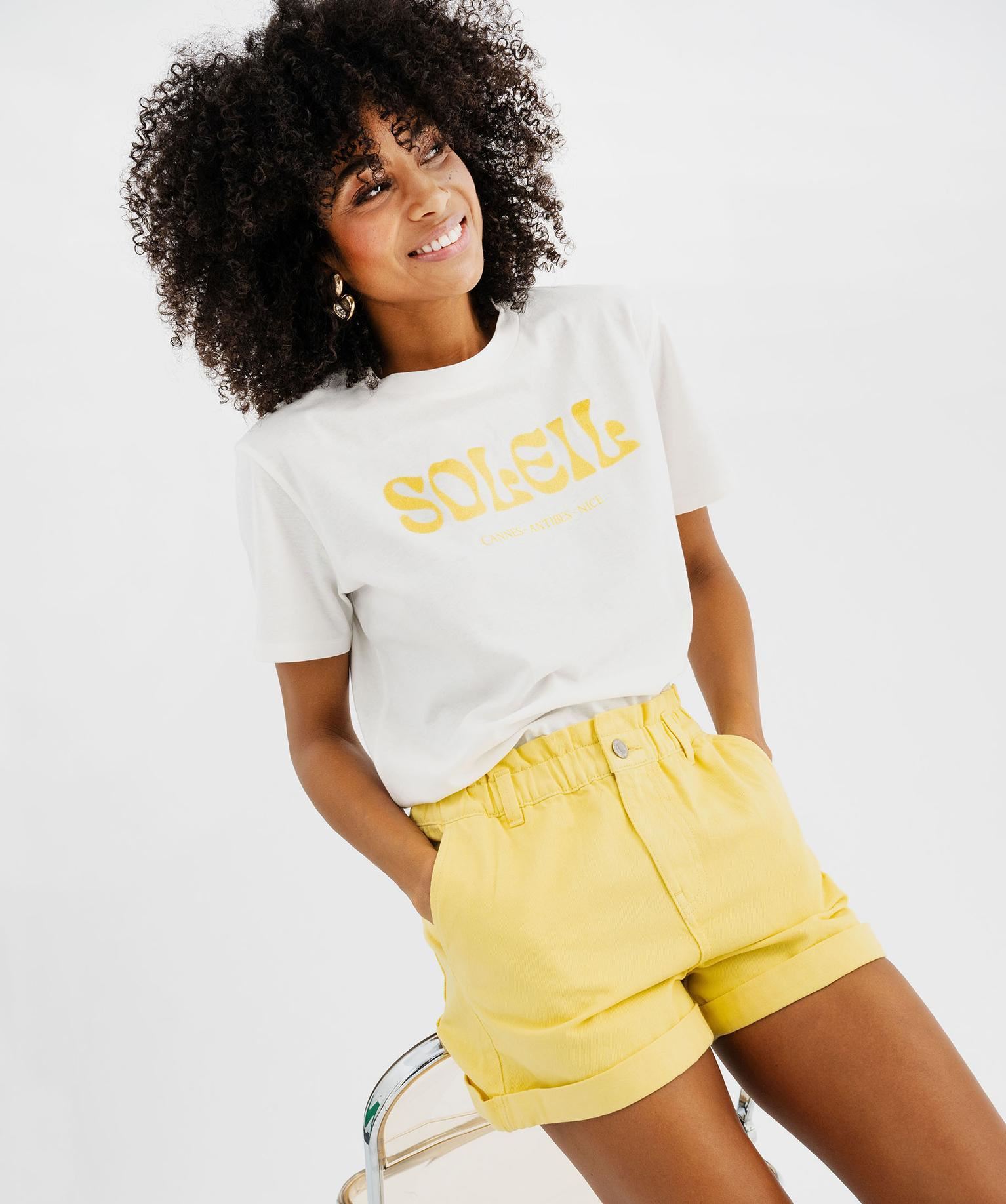 tee-shirt manches courtes avec inscriptions femme blanc chine t-shirts manches courtes