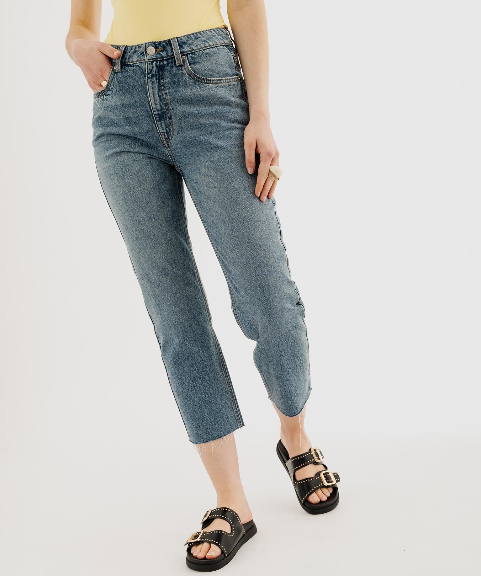 jean cropped straight taille haute coloris delave femme bleu taille haute