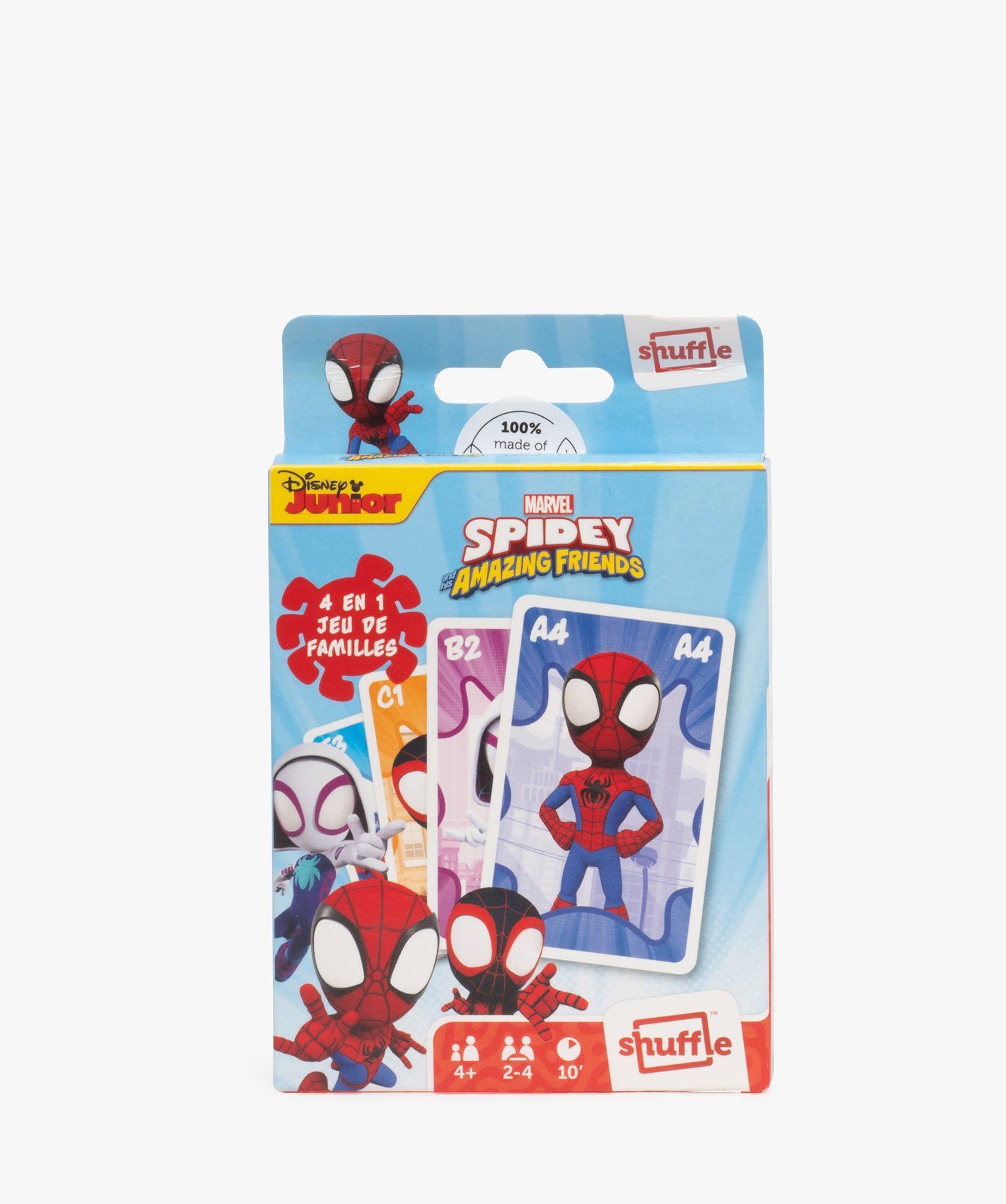 jeu de cartes spiderman 4 en 1 - marvel bleu standard