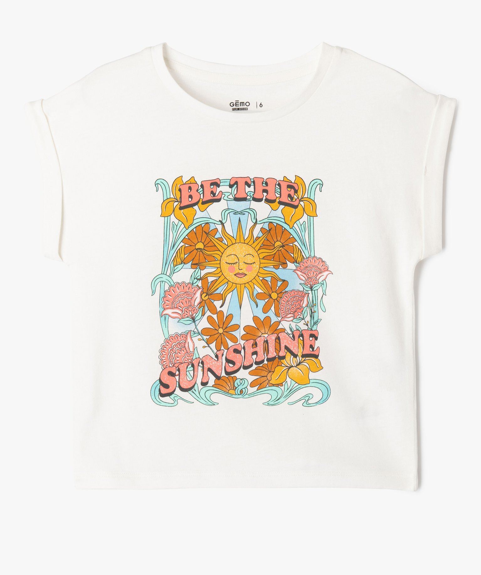 tee-shirt manches courtes imprime fille blanc chine tee-shirts