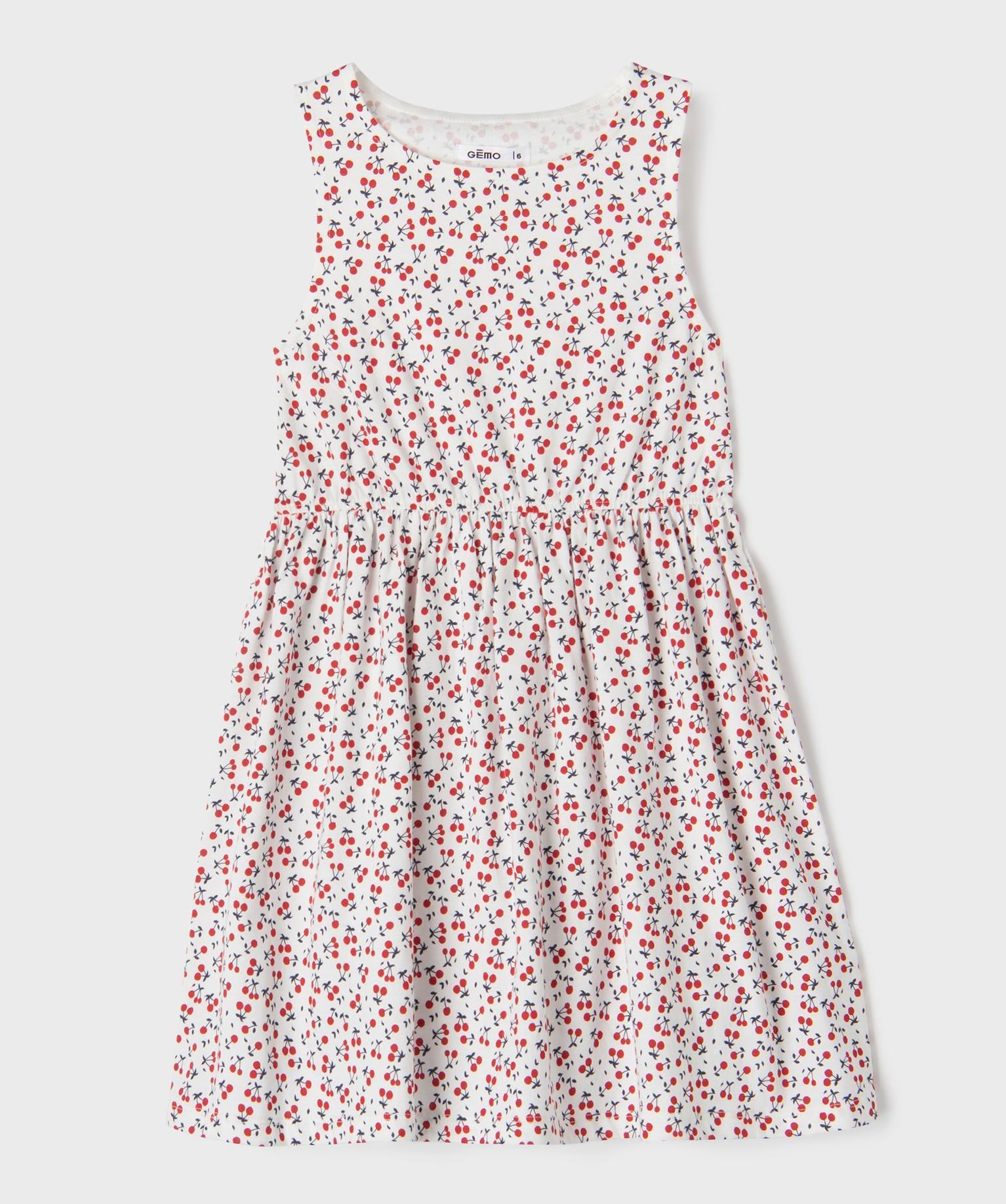 robe sans manches a motifs fleuris fille blanc