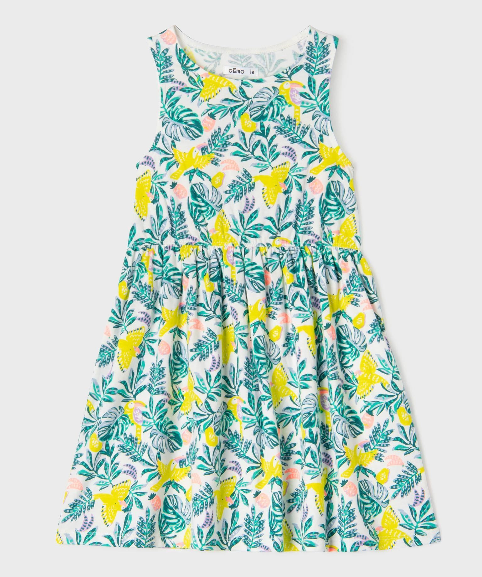 robe sans manches a motifs fleuris fille blanc standard