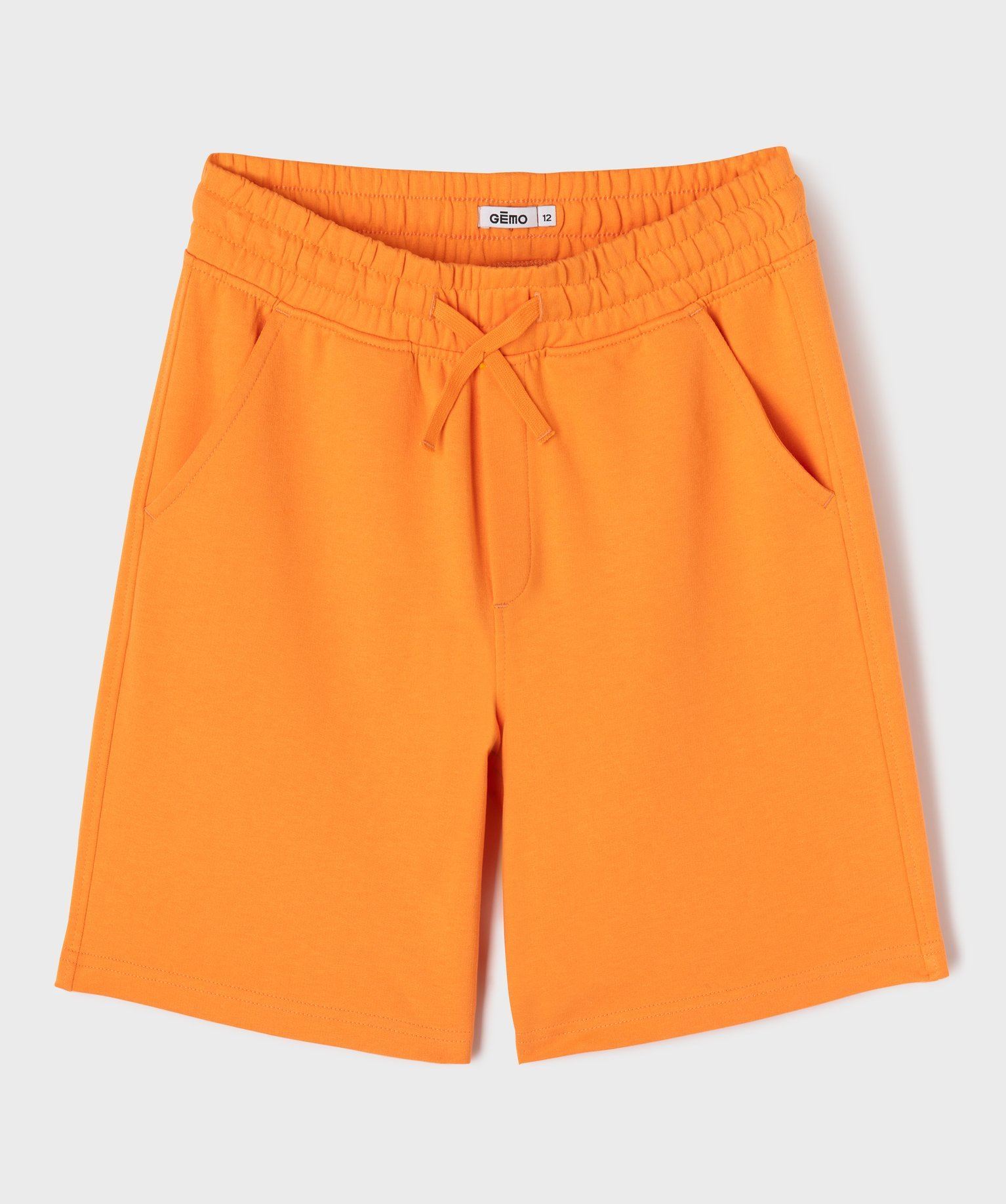 bermuda en maille a taille elastiquee garcon orange standard
