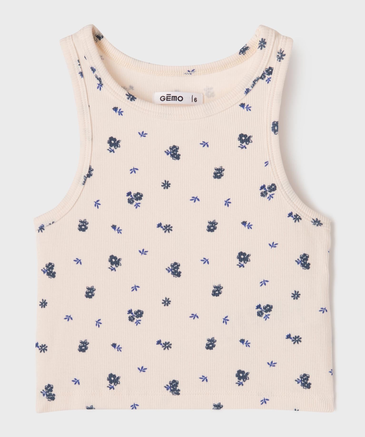 debardeur en maille cotelee fille beige debardeurs