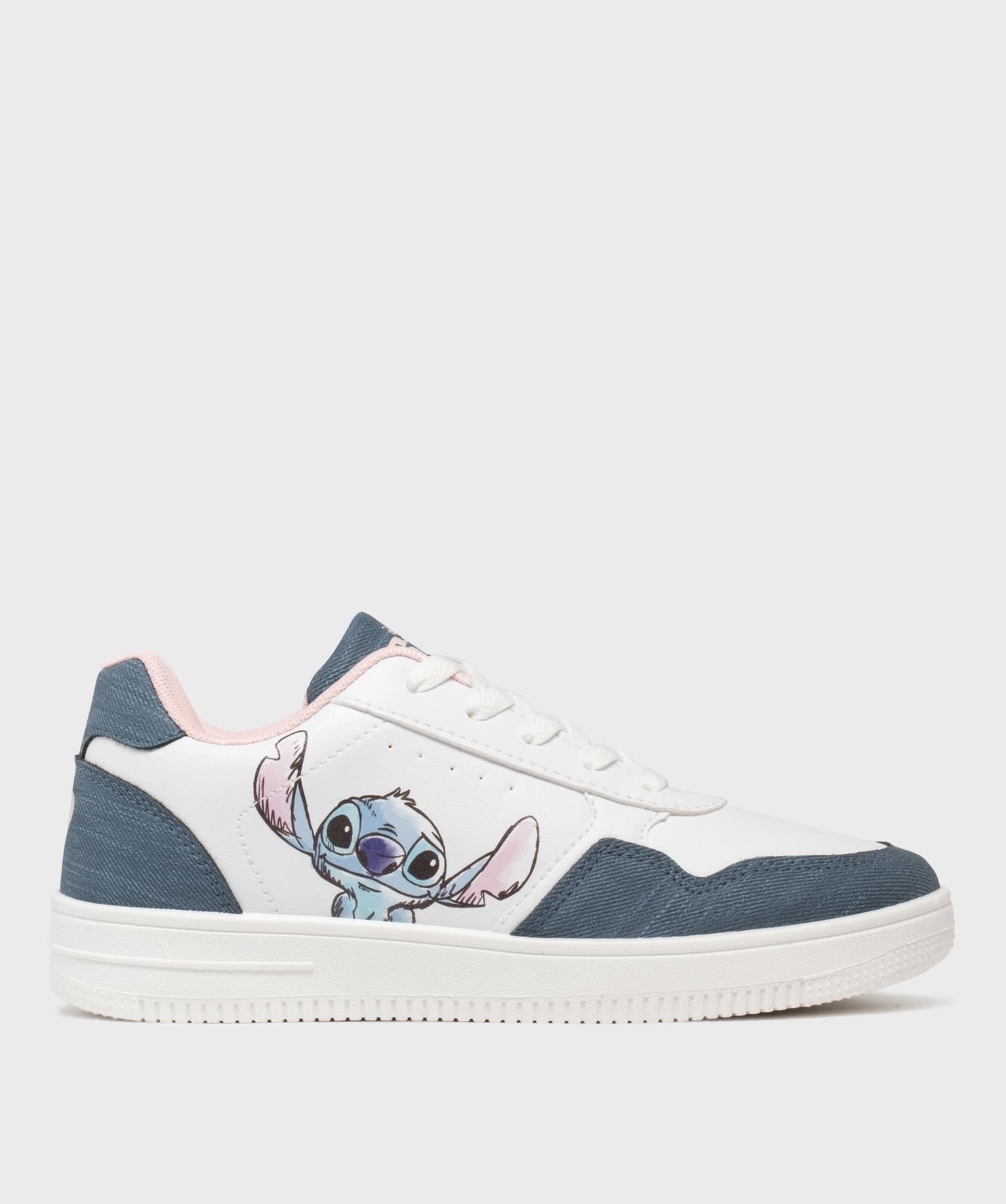 baskets basses imprimees femme - stitch blanc
