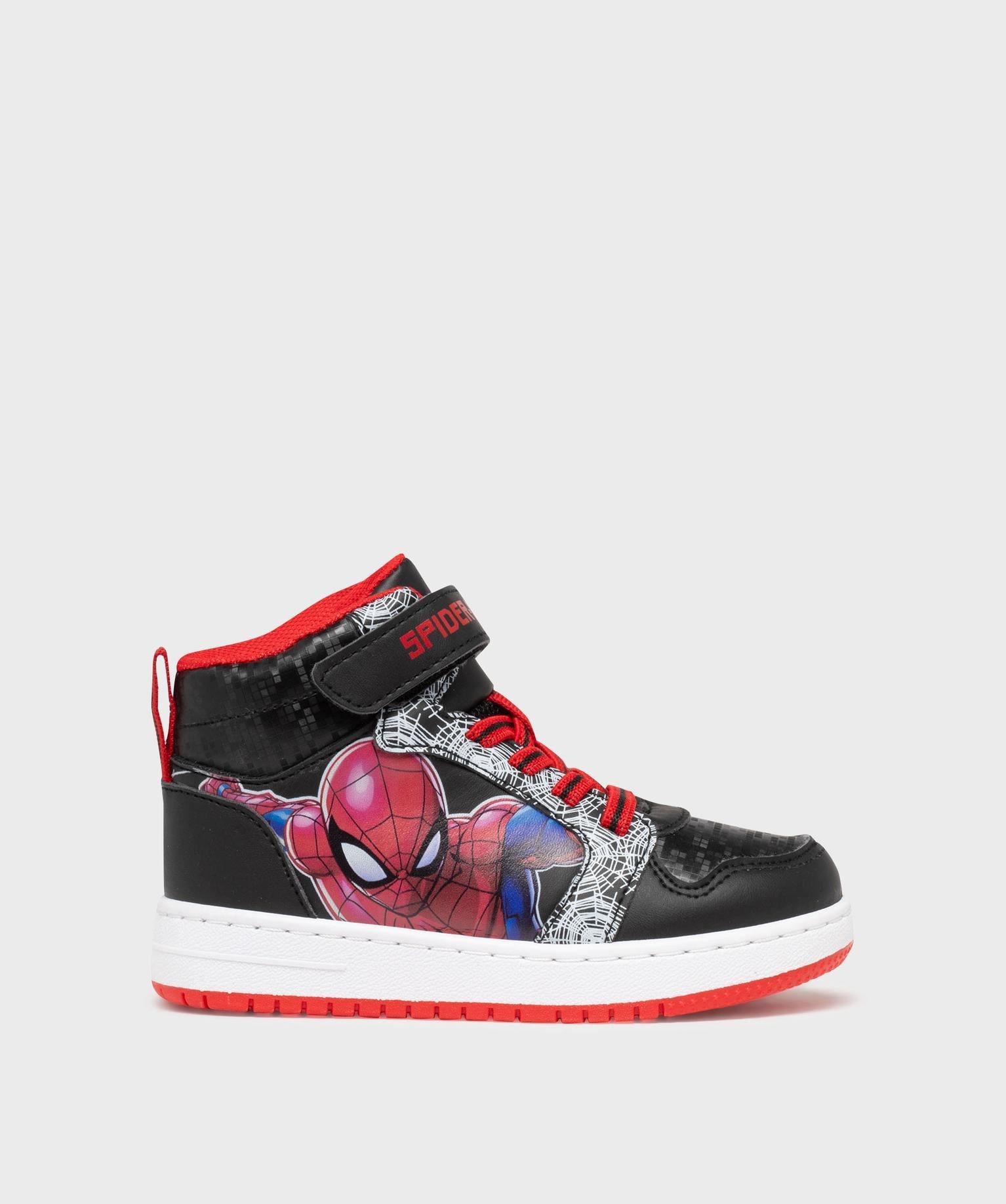baskets montantes spiderman a scratch garcon noir baskets