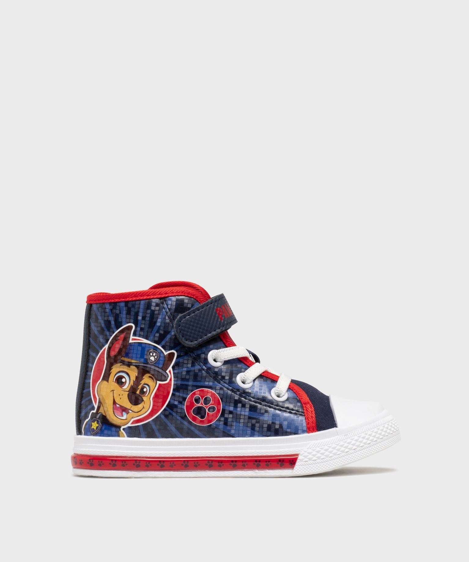 baskets montantes imprimees a semelle lumineuse garcon - patpatrouille bleu baskets