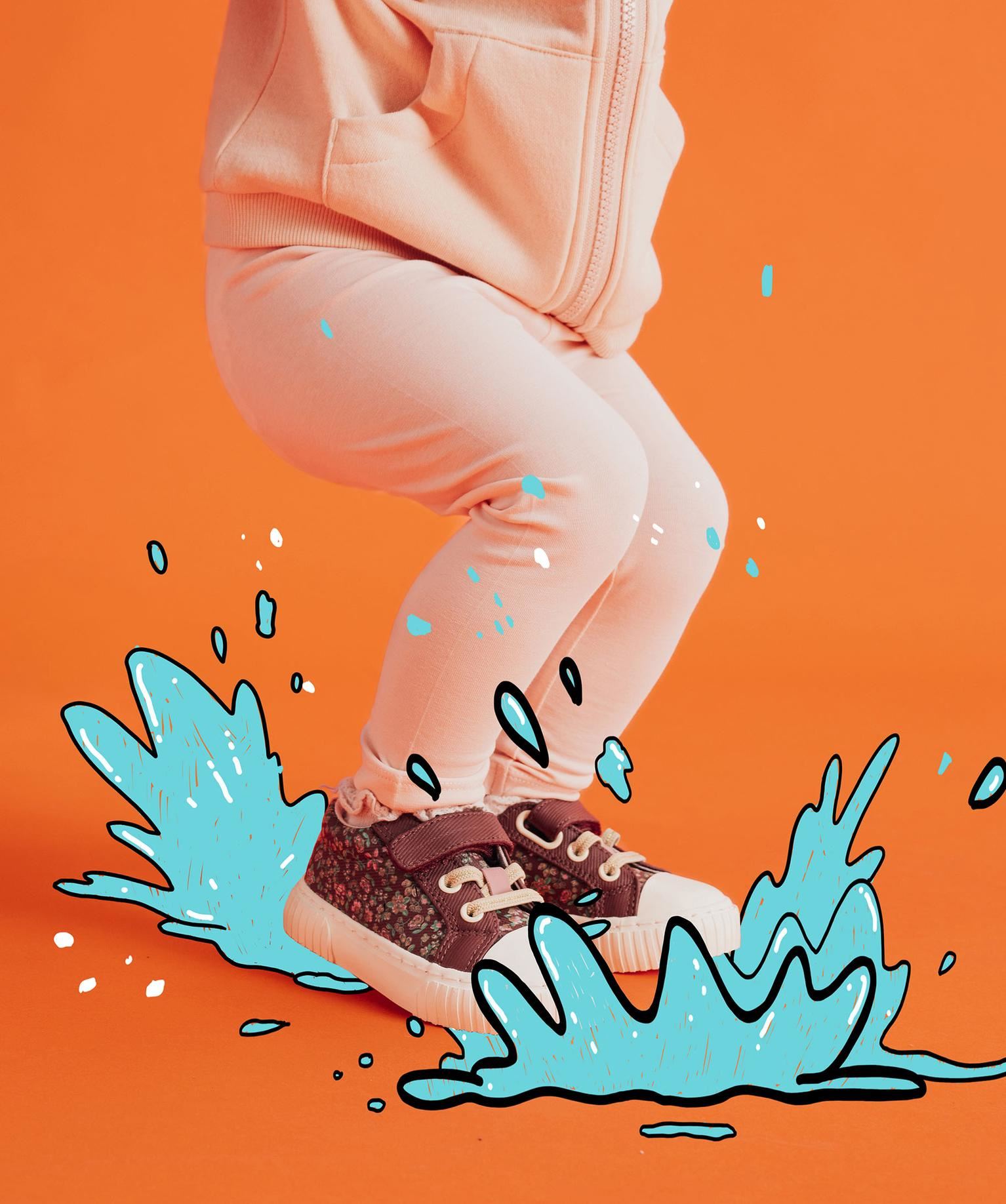 tennis en toile enduite a motifs fleuris bebe fille - lovely wings rose baskets et tennis