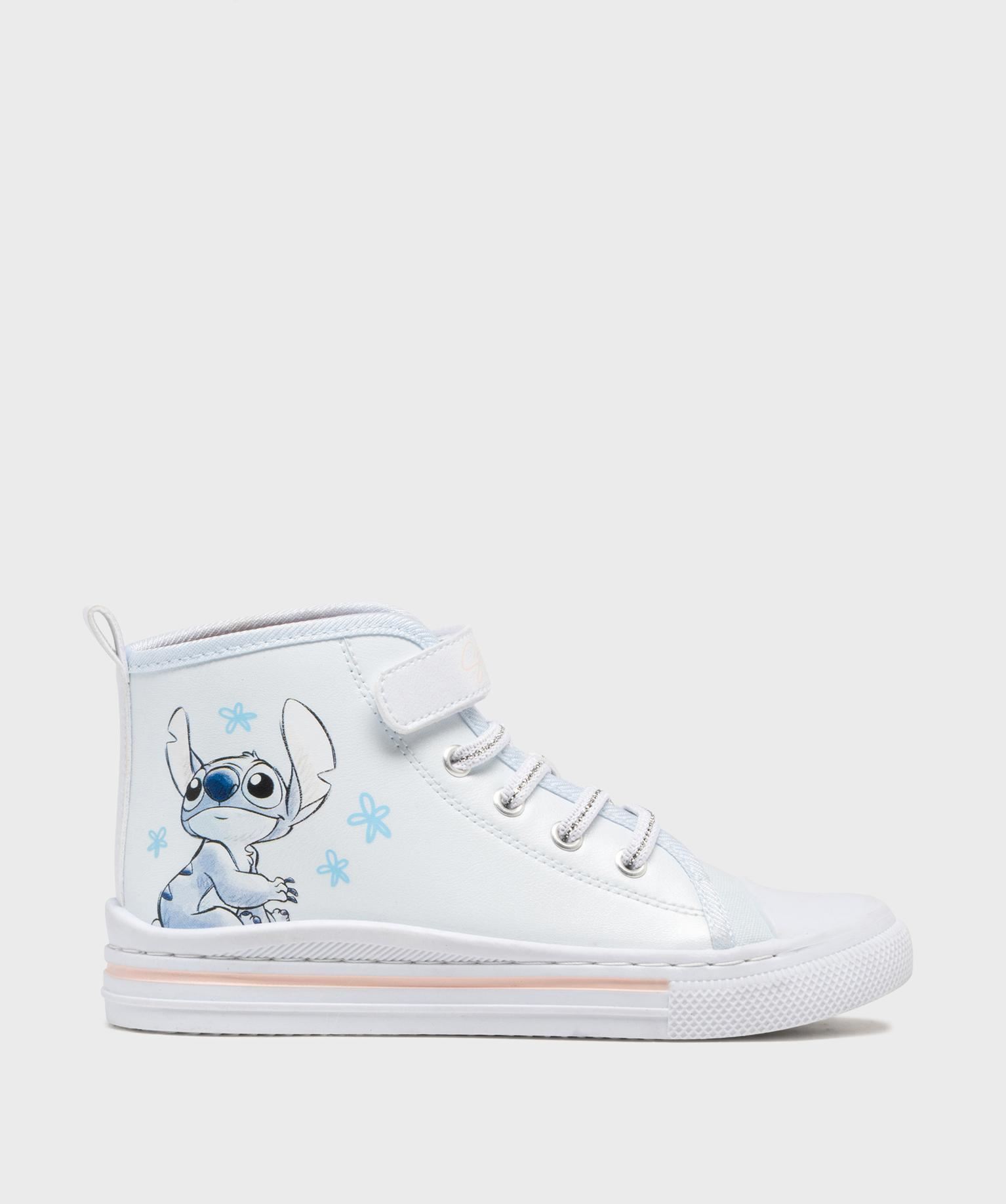 baskets montantes avec motif stitch fille - disney bleu baskets