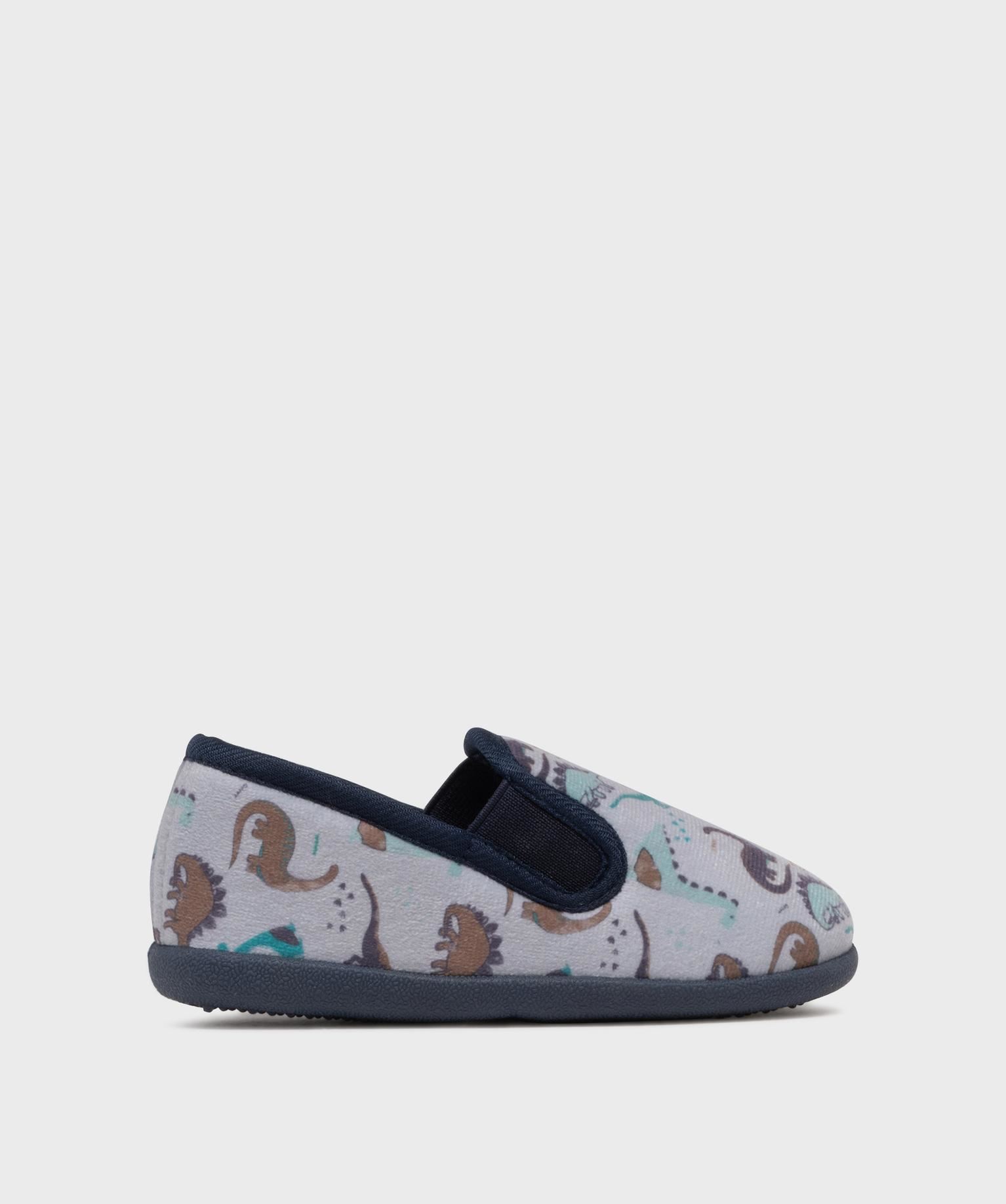 chaussons pantoufles a motif dinosaures garcon gris standard