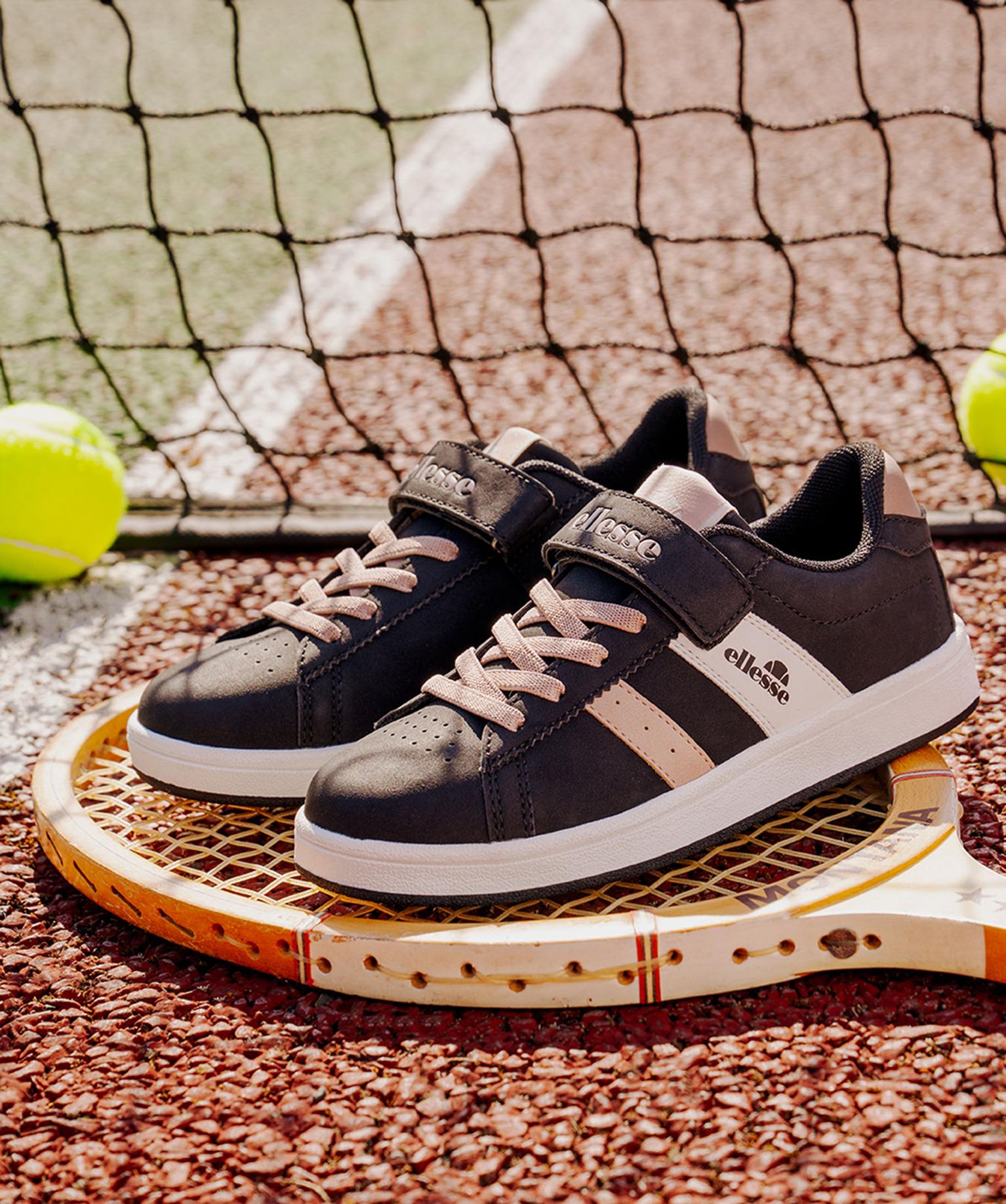 baskets basses fermeture scratch fille - ellesse noir standard baskets