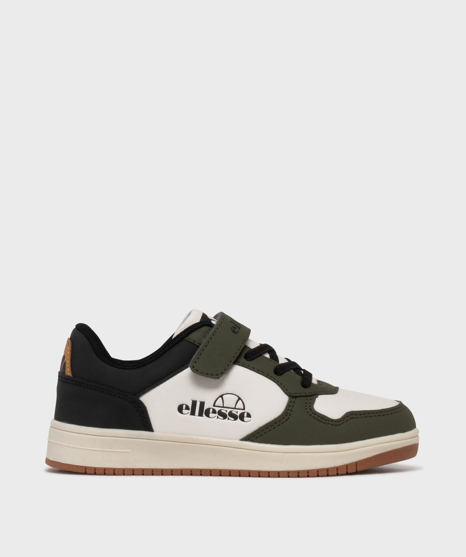 baskets basses tricolores fermeture scratch garcon - ellesse vert baskets