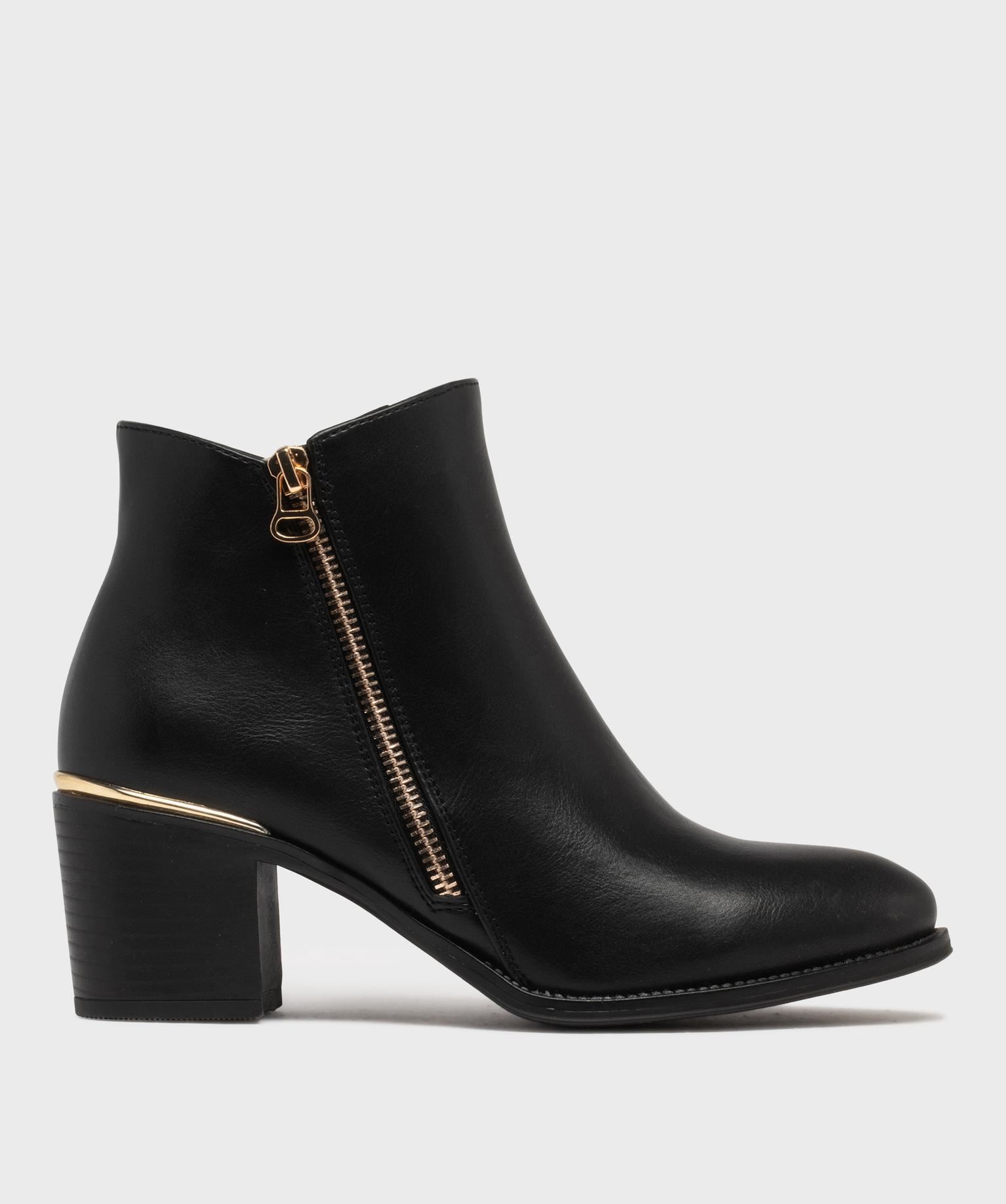 boots a talon avec zip decoratif femme - valentina baldano noir standard