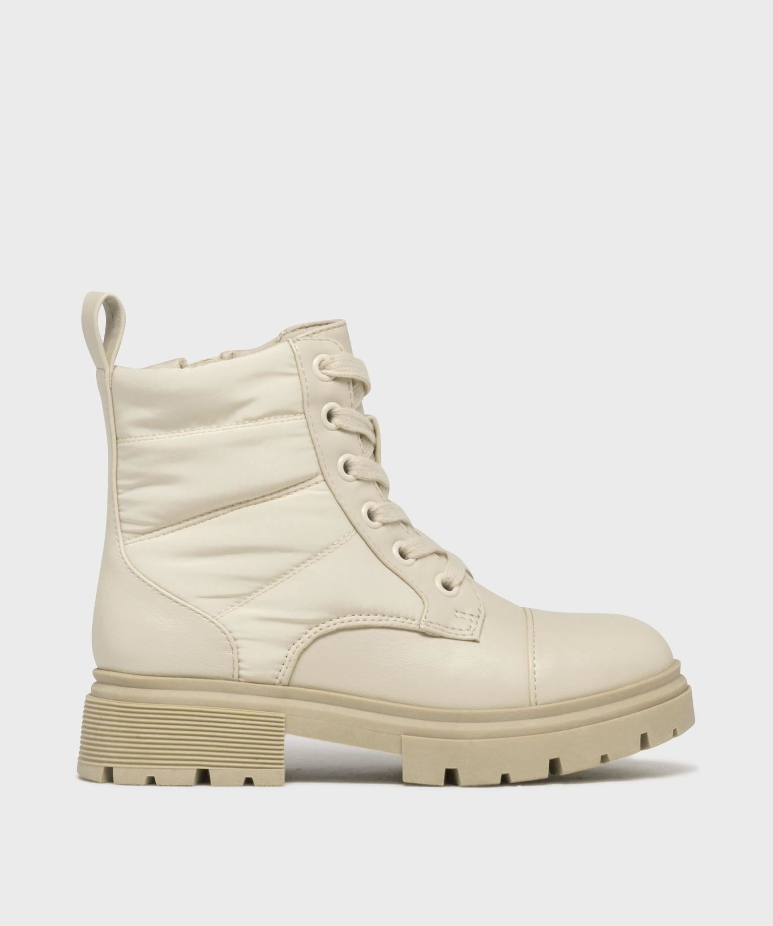 boots bimatiere a semelle crantee fille beige vif