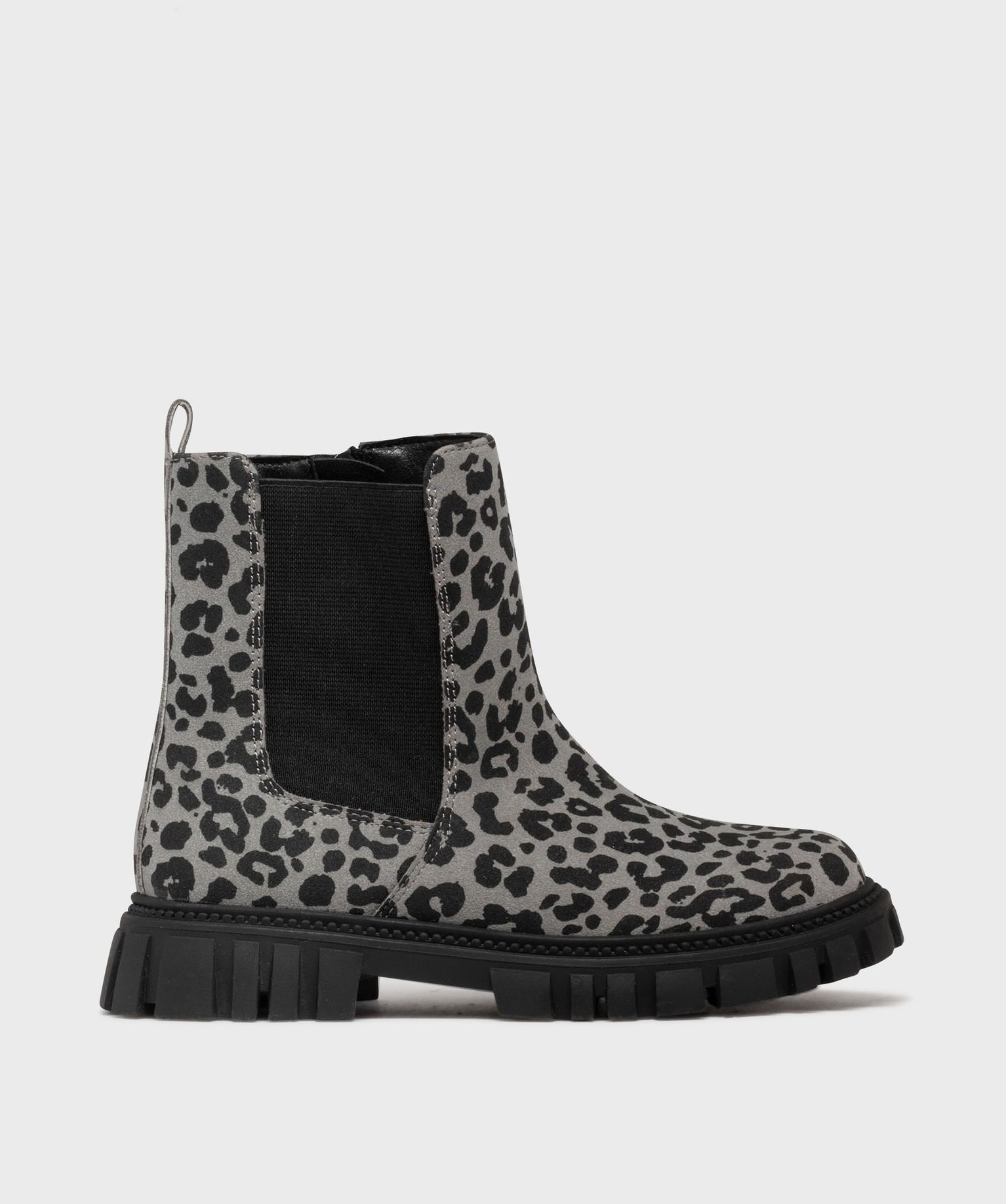 boots crantes a motif leopard fille - lovely wings gris standard