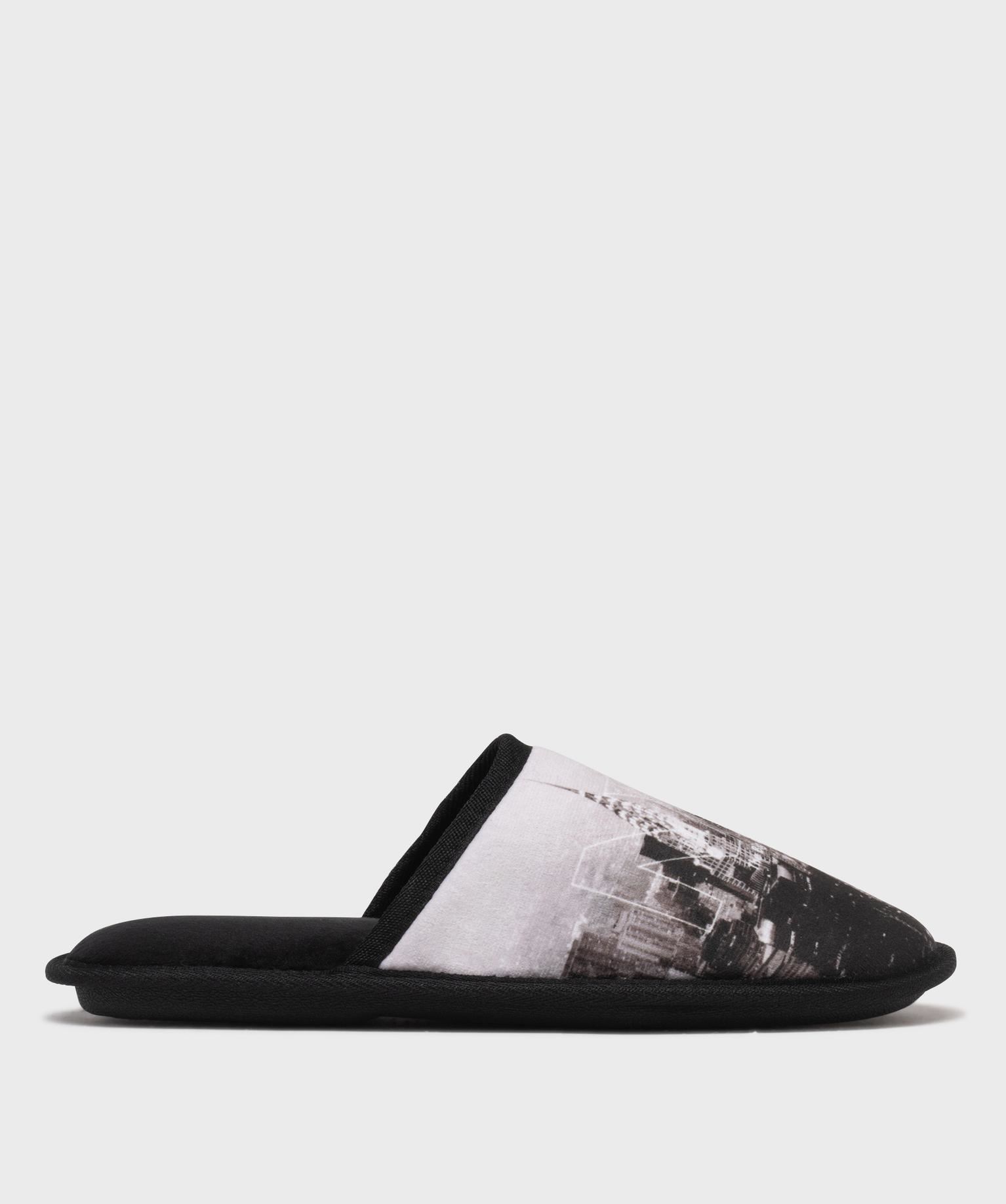 chaussons mules en velours doux homme noir standard