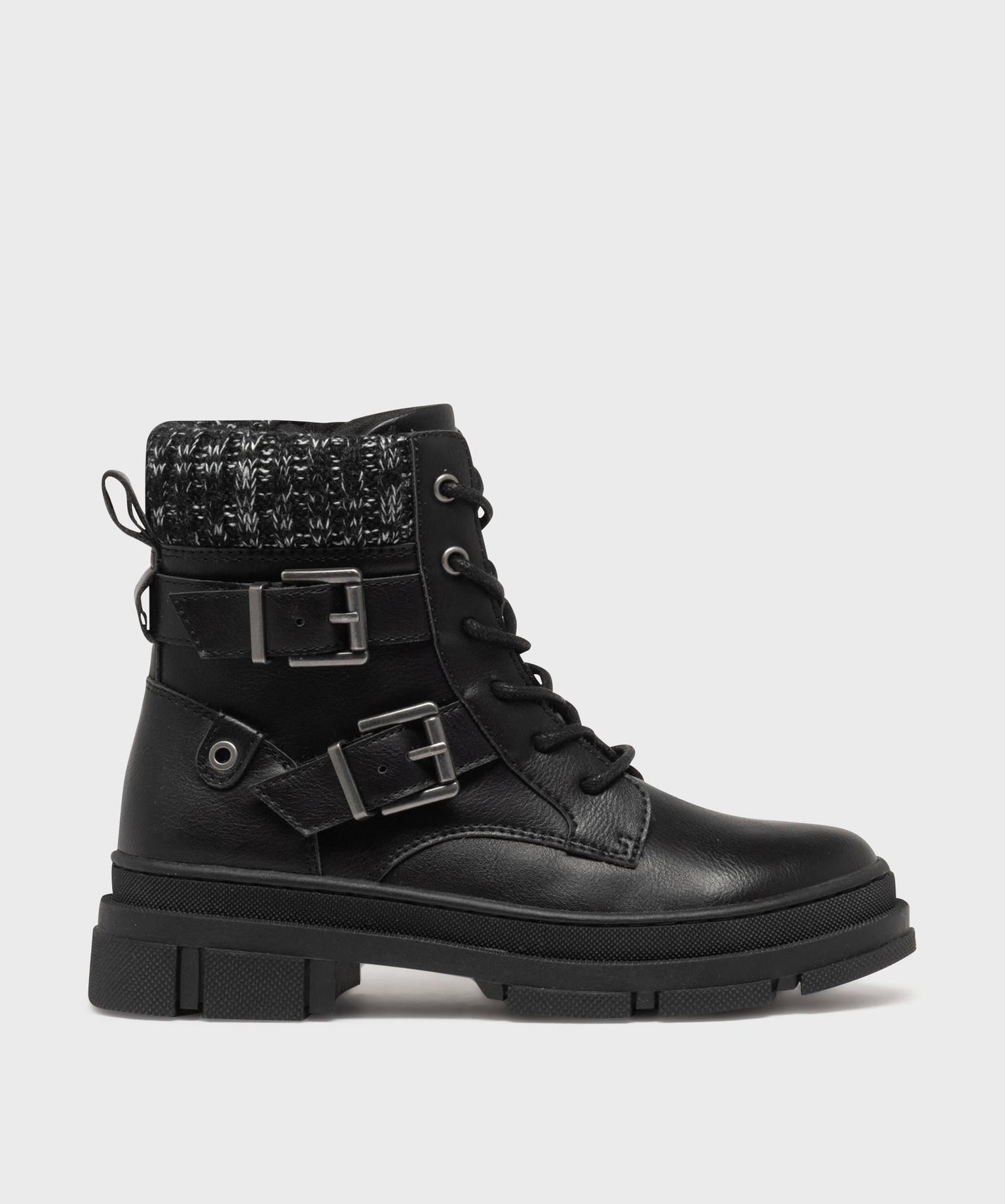 bottines biker avec semelle crantee fille - lovely wings noir standard
