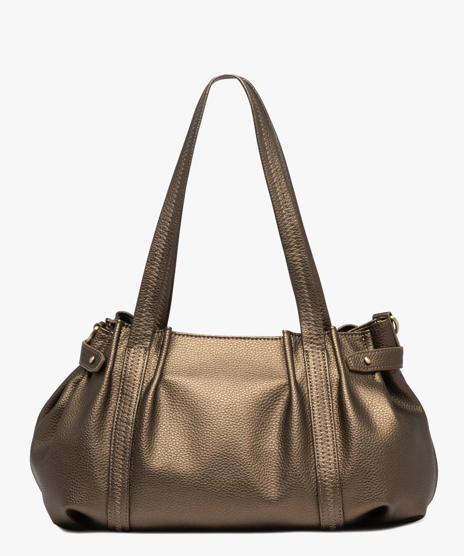 sac souple en matiere grainee porte epaule femme gris sacs a main - Main Image