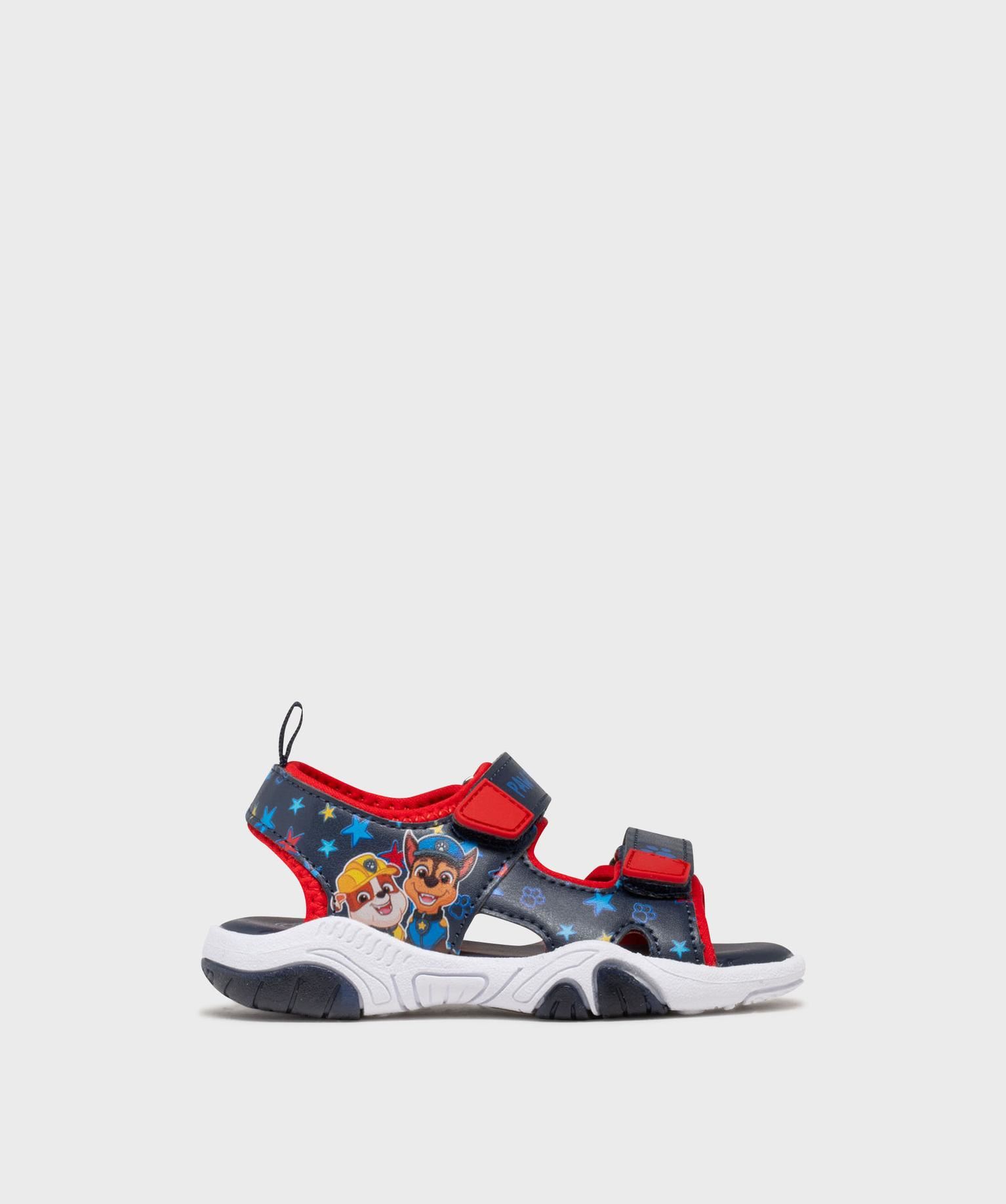 sandales sport garcon a double scratch imprimees - la patpatrouille bleu