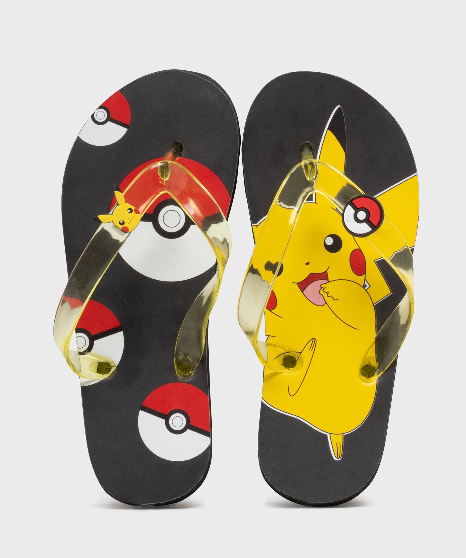 tongs pikachu a brides translucides garcon  - pokemon jaune