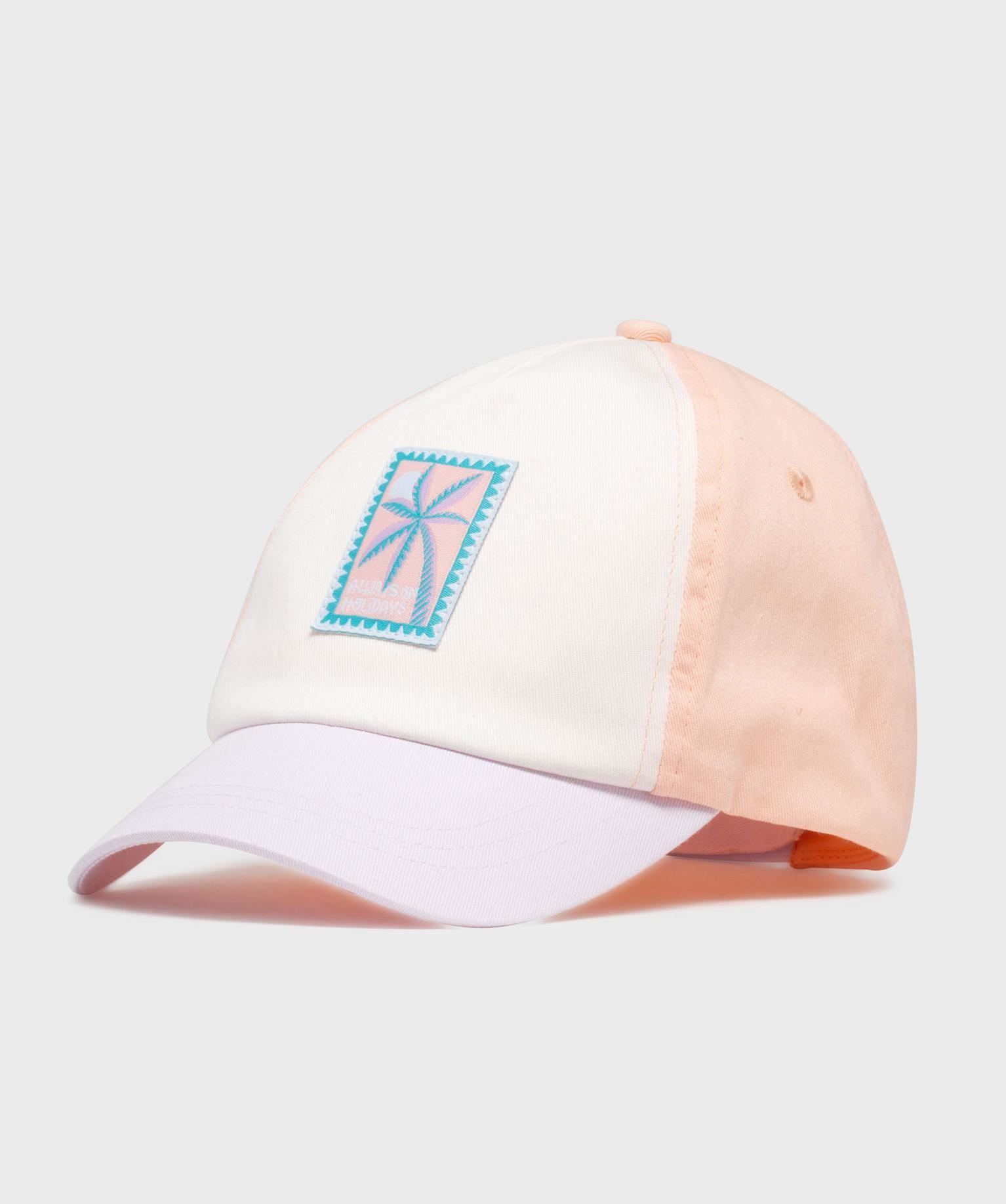 casquette en coton tricolore avec motif palmier fille violet