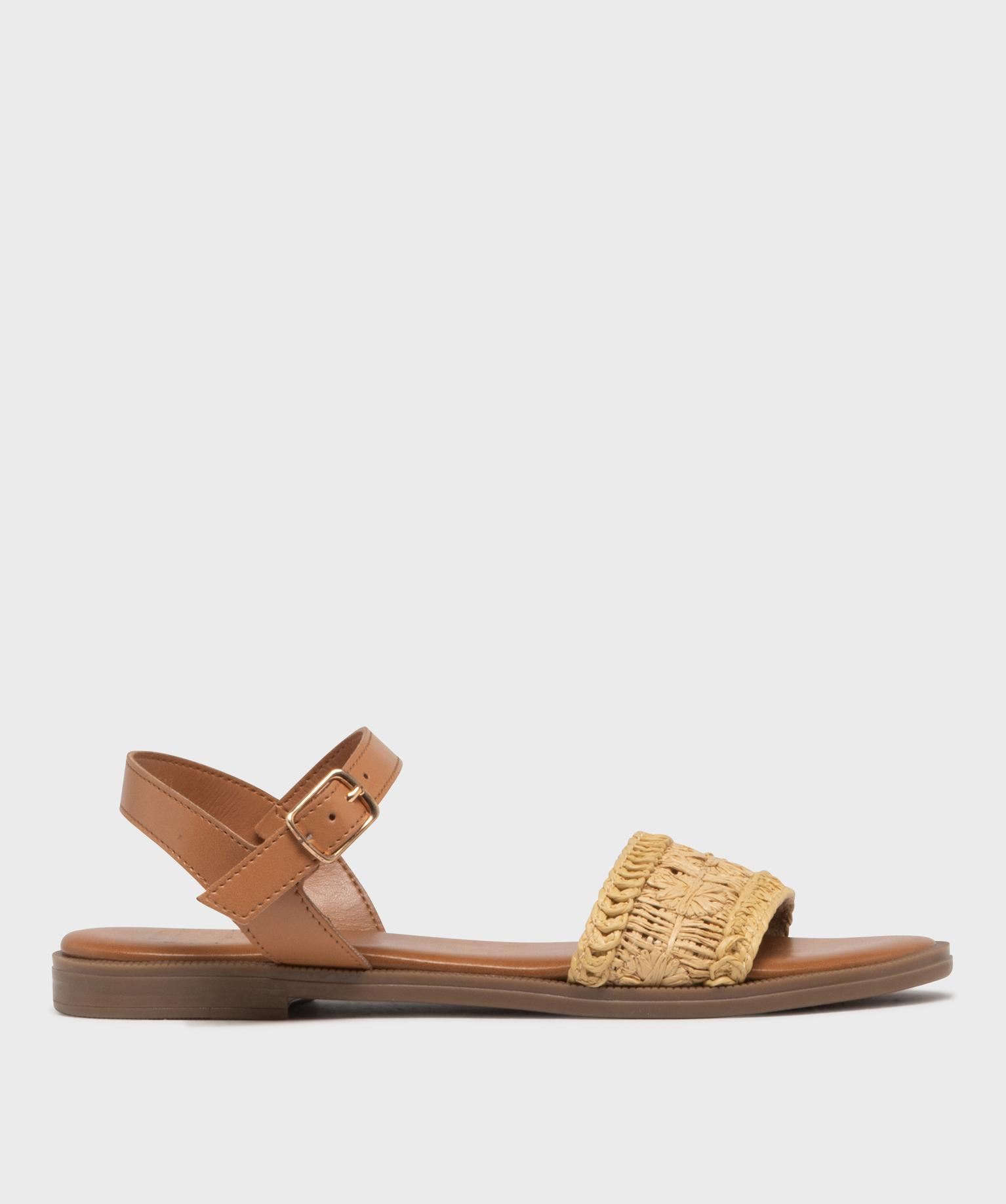 sandales a bride raphia femme beige sandales plates et nu-pieds
