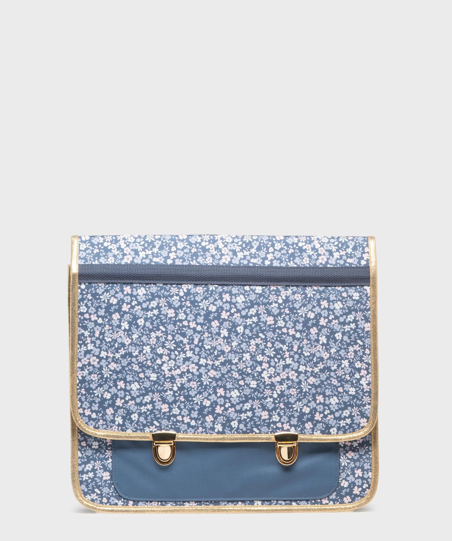cartable a motifs fleuris fille bleu
