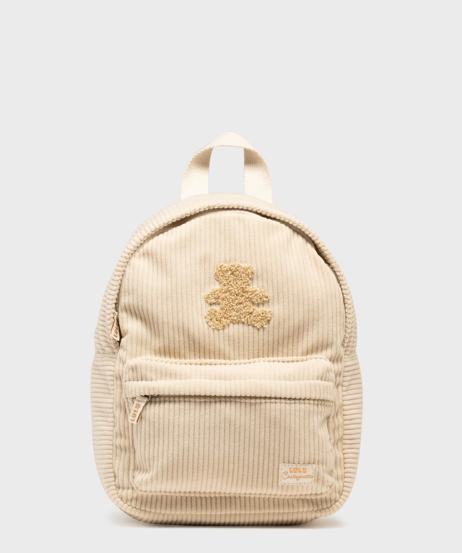 sac a dos en velours cotele fille - lulucastagnette beige standard