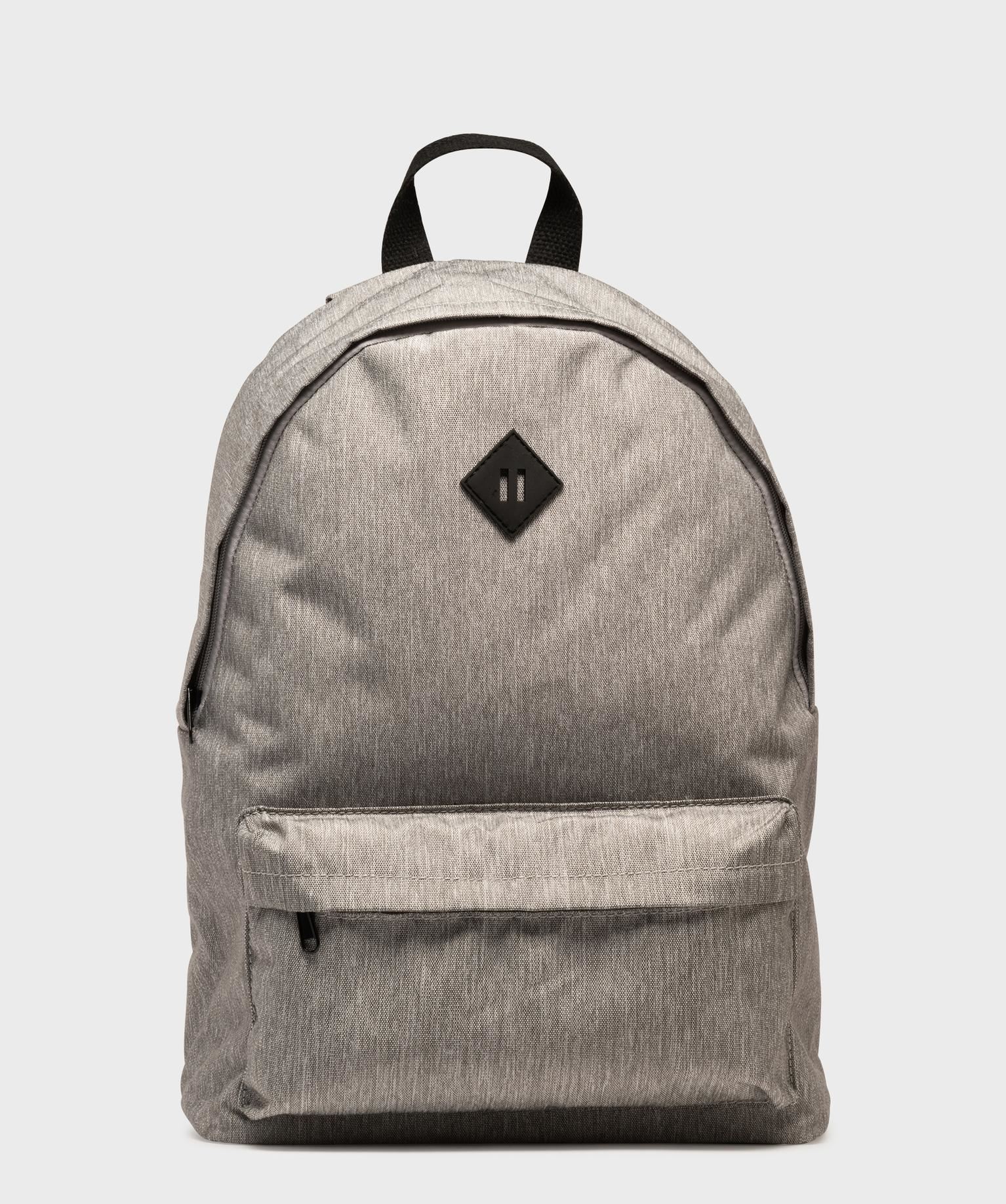 sac a dos uni en toile fille gris