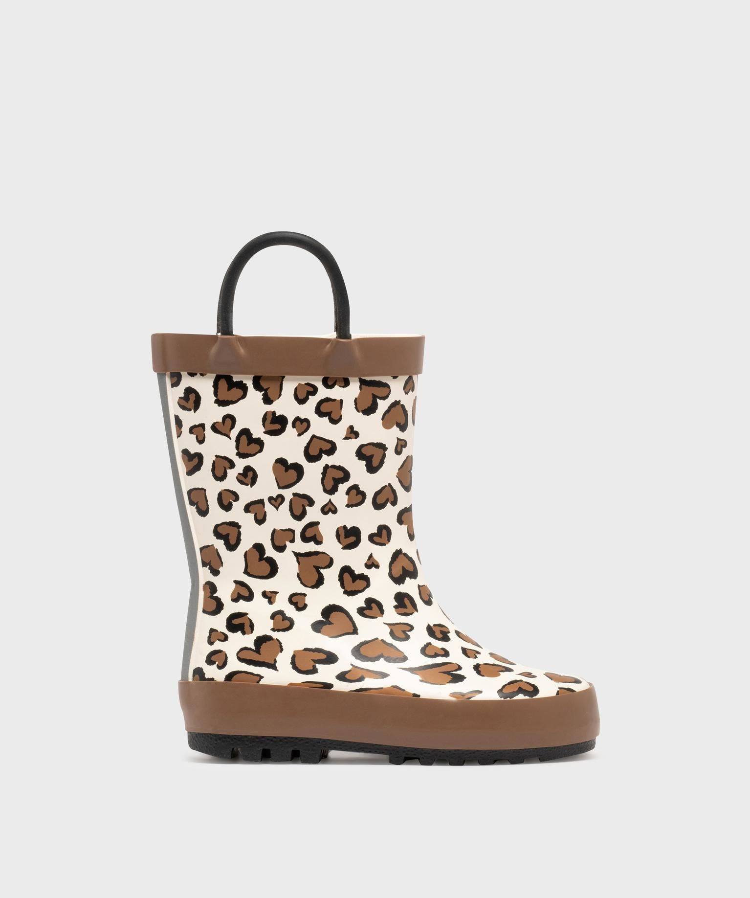 bottes de pluie avec motifs coeurs bebe fille lovely wings beige