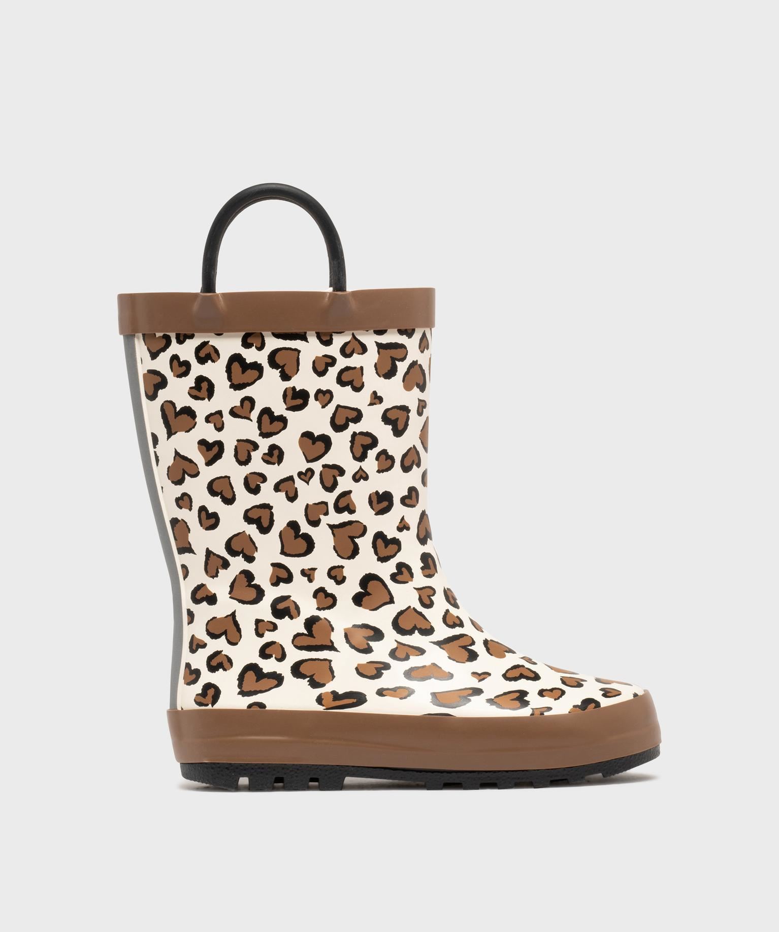 bottes de pluie avec motifs coeurs fille - lovely wings beige