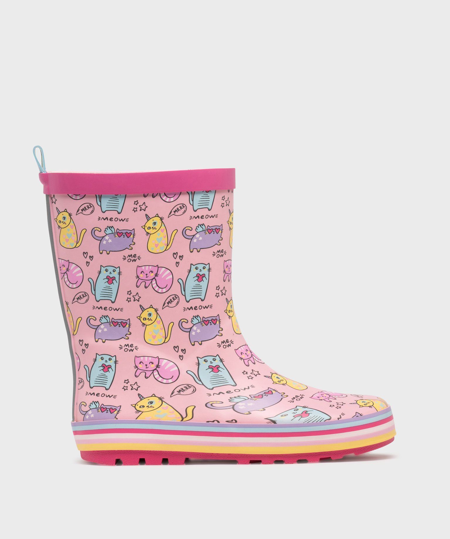 bottes de pluie imprime chats fille - lovely wings rose