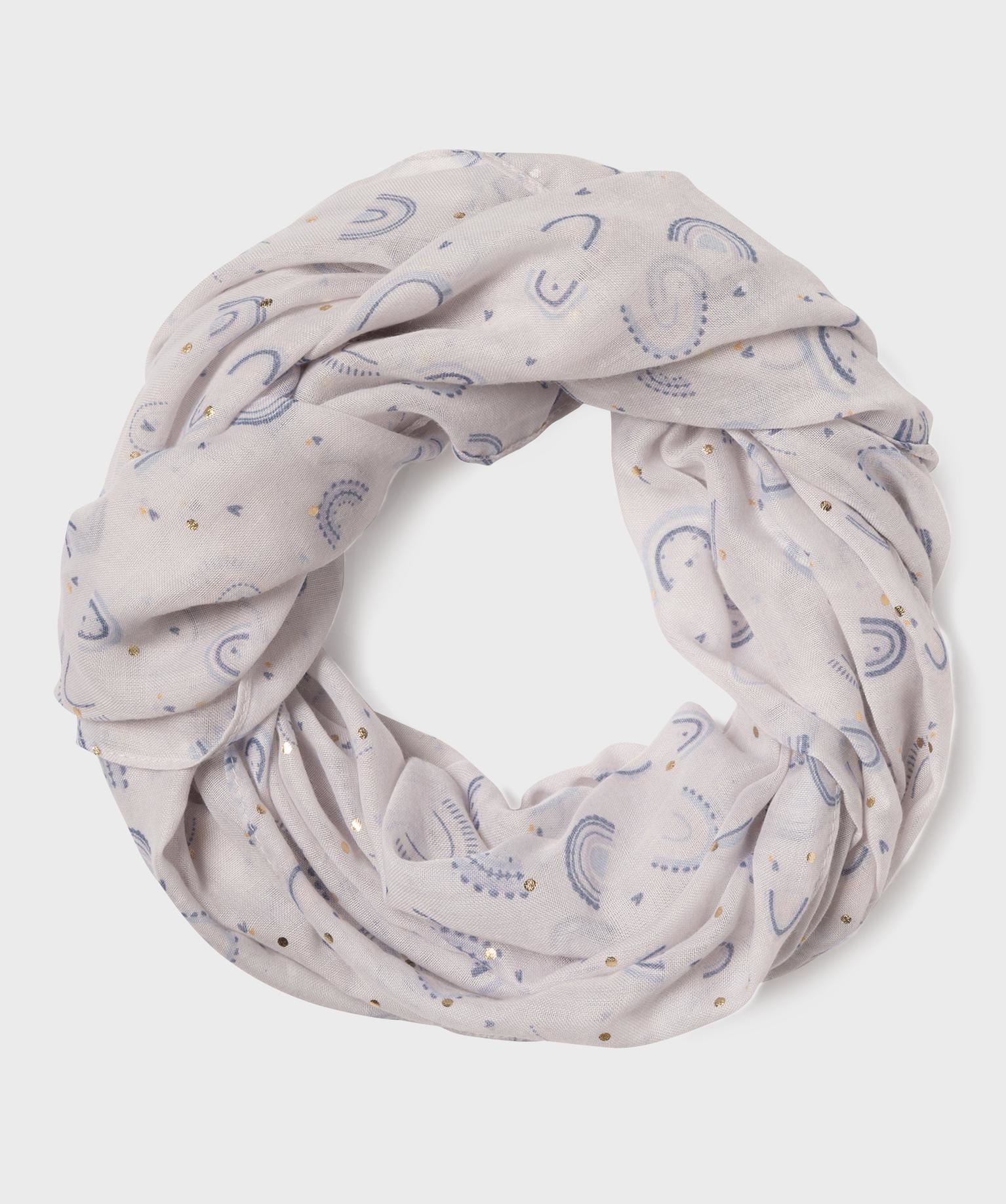 foulard tour de cou a motifs arc-en-ciel fille bleu