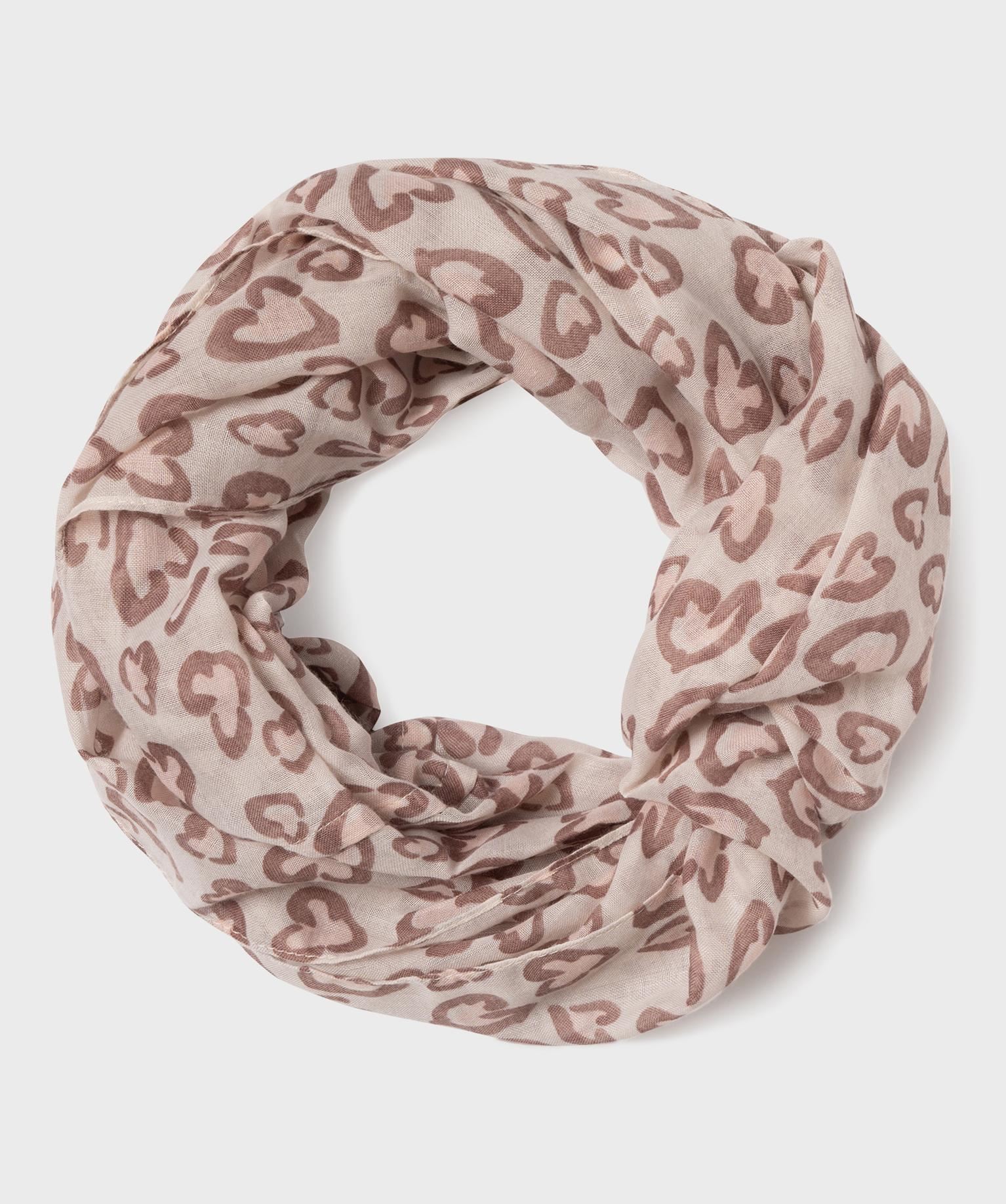 foulard tour de cou a motifs coeurs fille rose