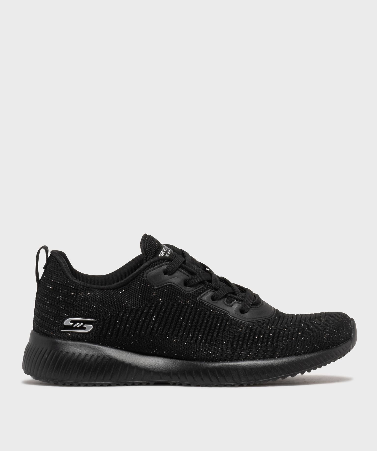 baskets basses en mesh paillete femme - skechers noir standard