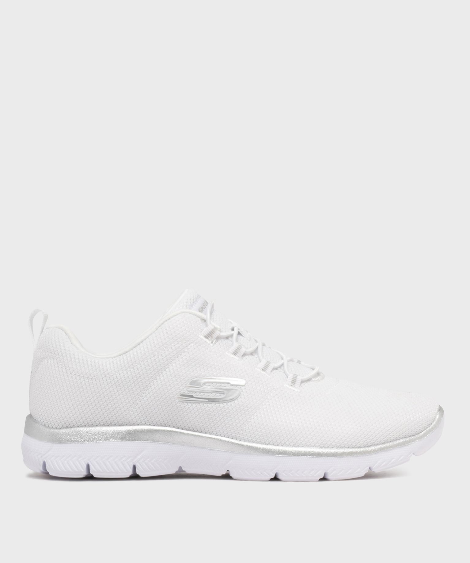 baskets basses en mesh legeres femme - skechers blanc standard