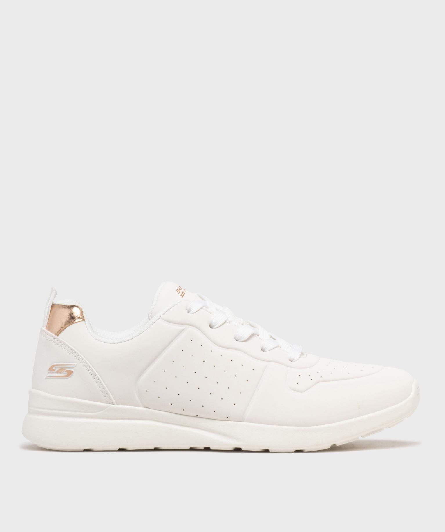 baskets basses aspect veloutee lavables en machine femme - skechers beige