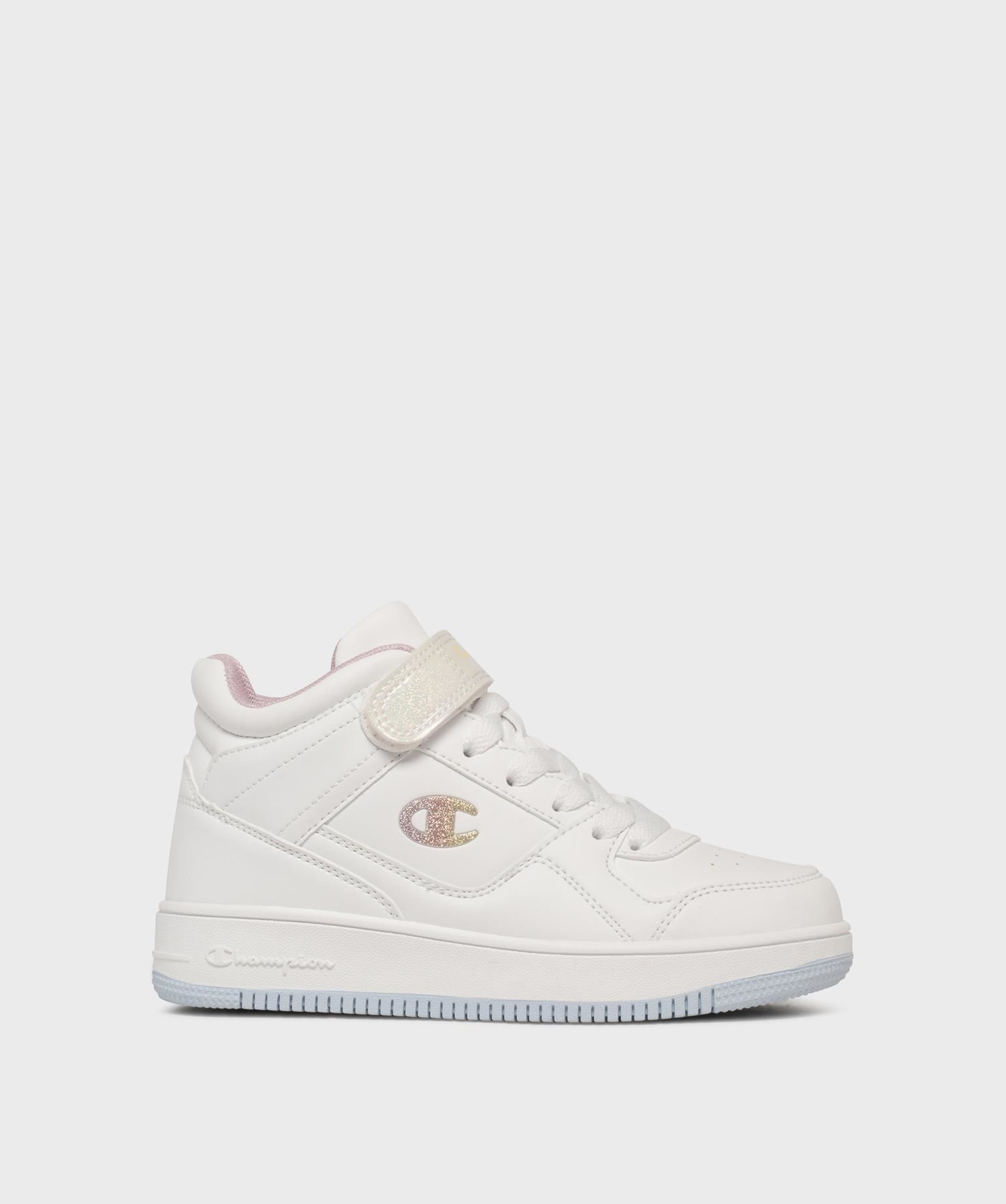 baskets mid a scratch avec details scintillants fille - champion usa blanc standard baskets