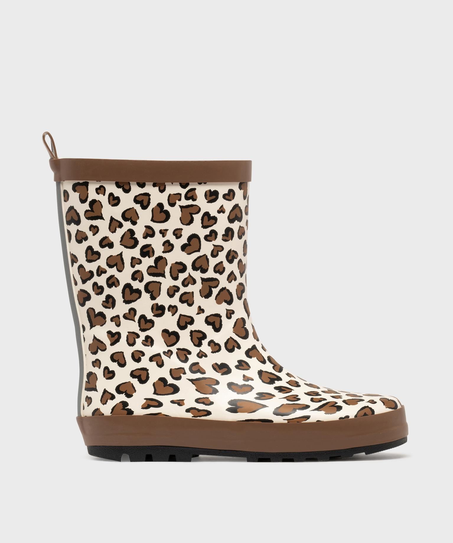 bottes de pluie avec motifs coeurs fille - lovely wings beige