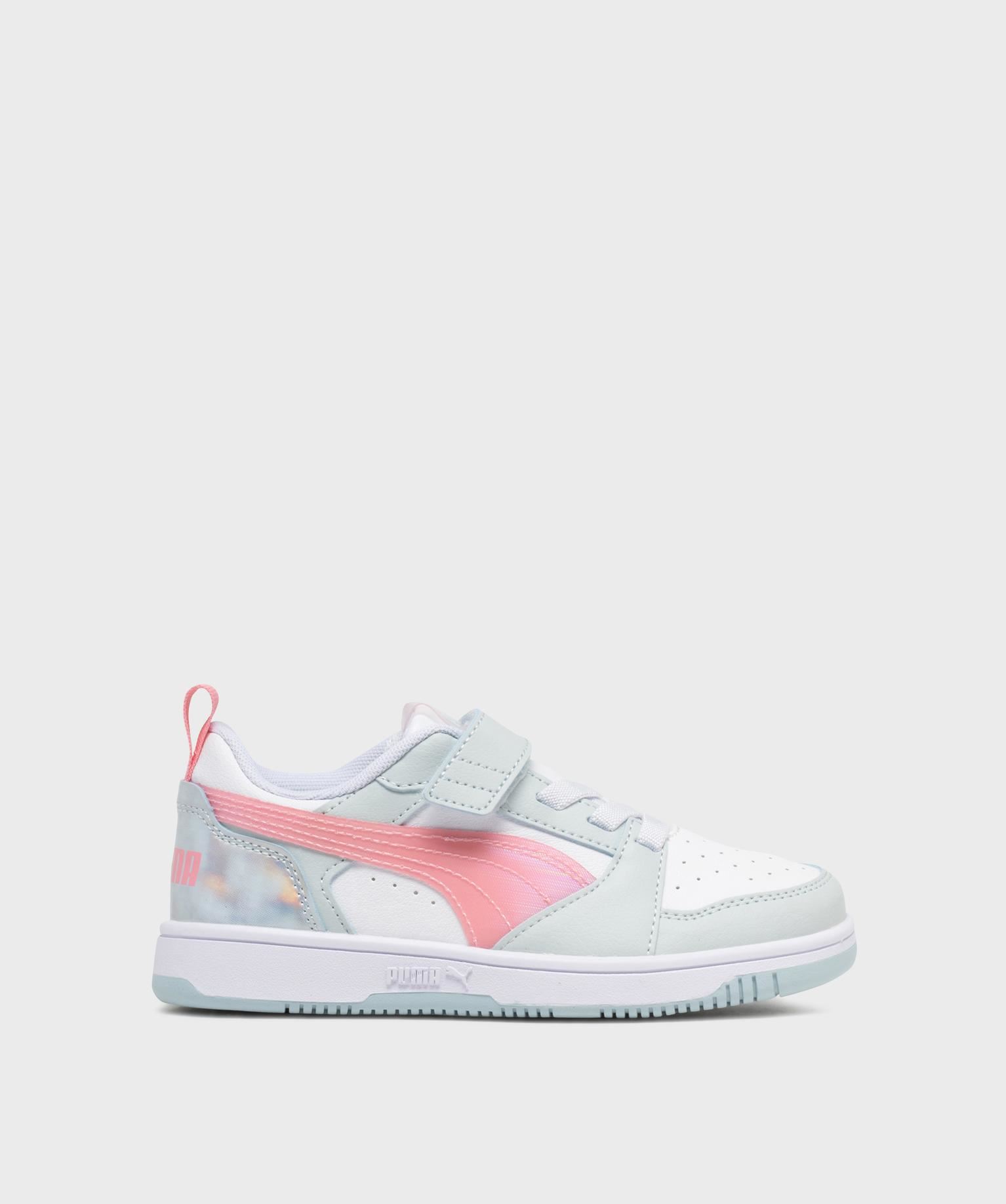 baskets basses a empiecements irises rebound v6 space belle fille - puma blanc standard baskets