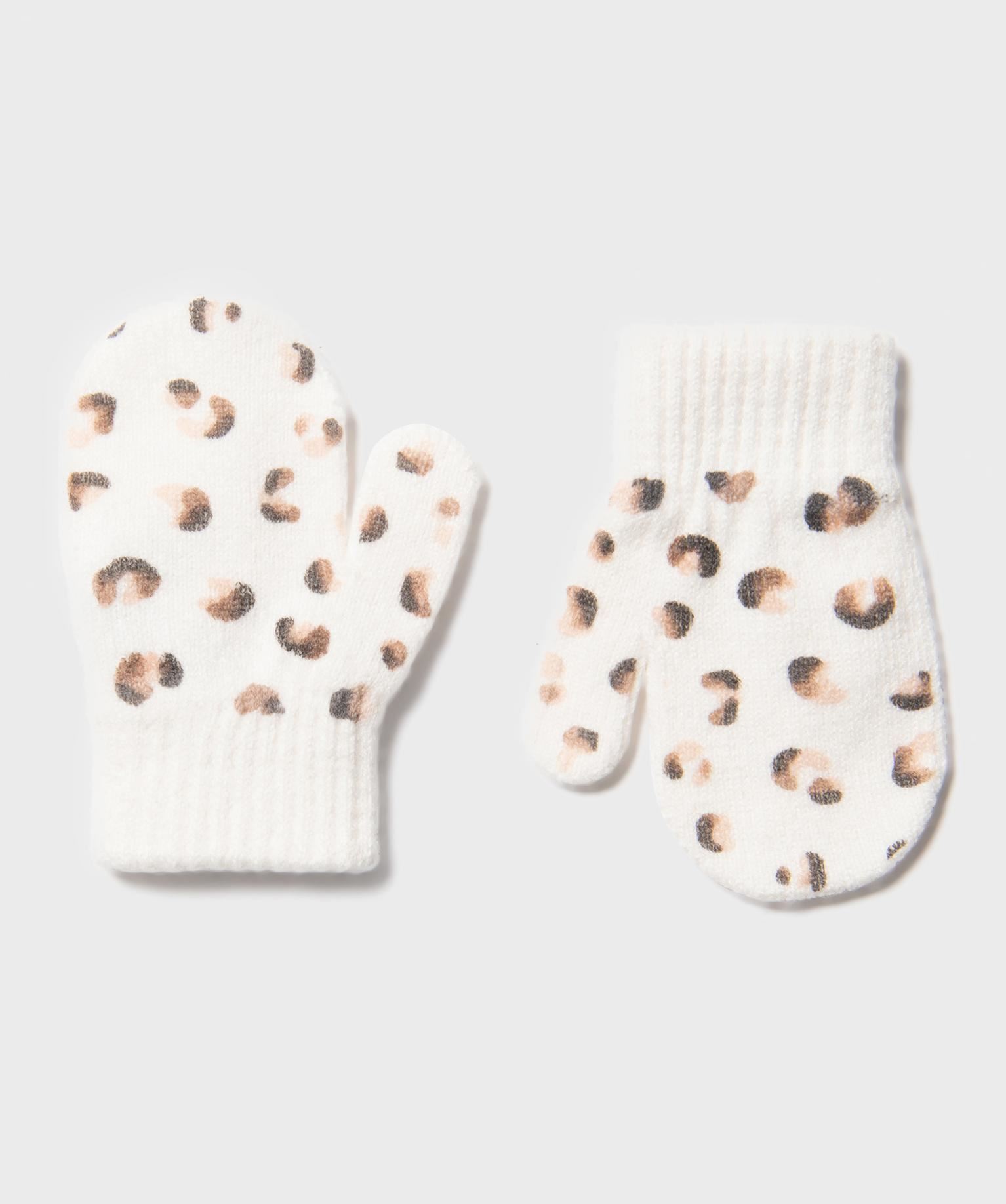 moufles a motifs tachetes bebe fille beige
