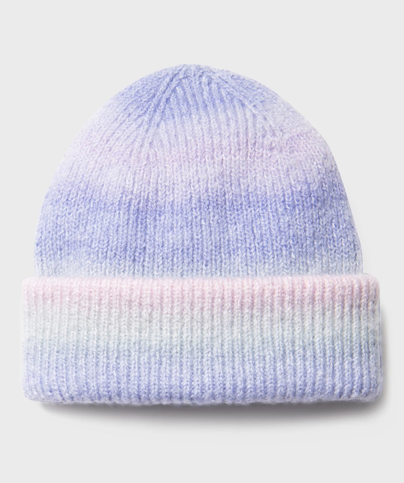 bonnet en maille avec revers fille multicolore