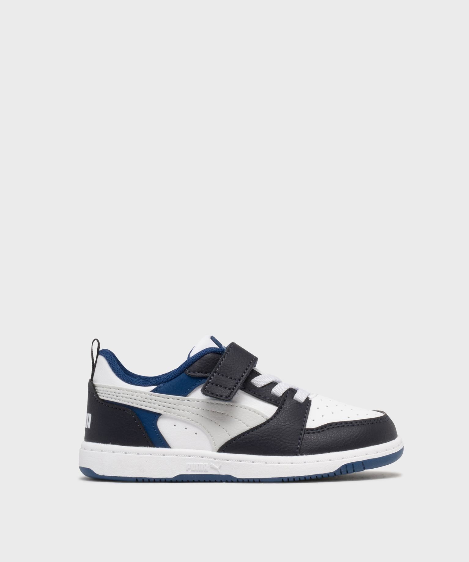 baskets basses a lacets elastiques et scratch rebound v6 garcon - puma bleu baskets