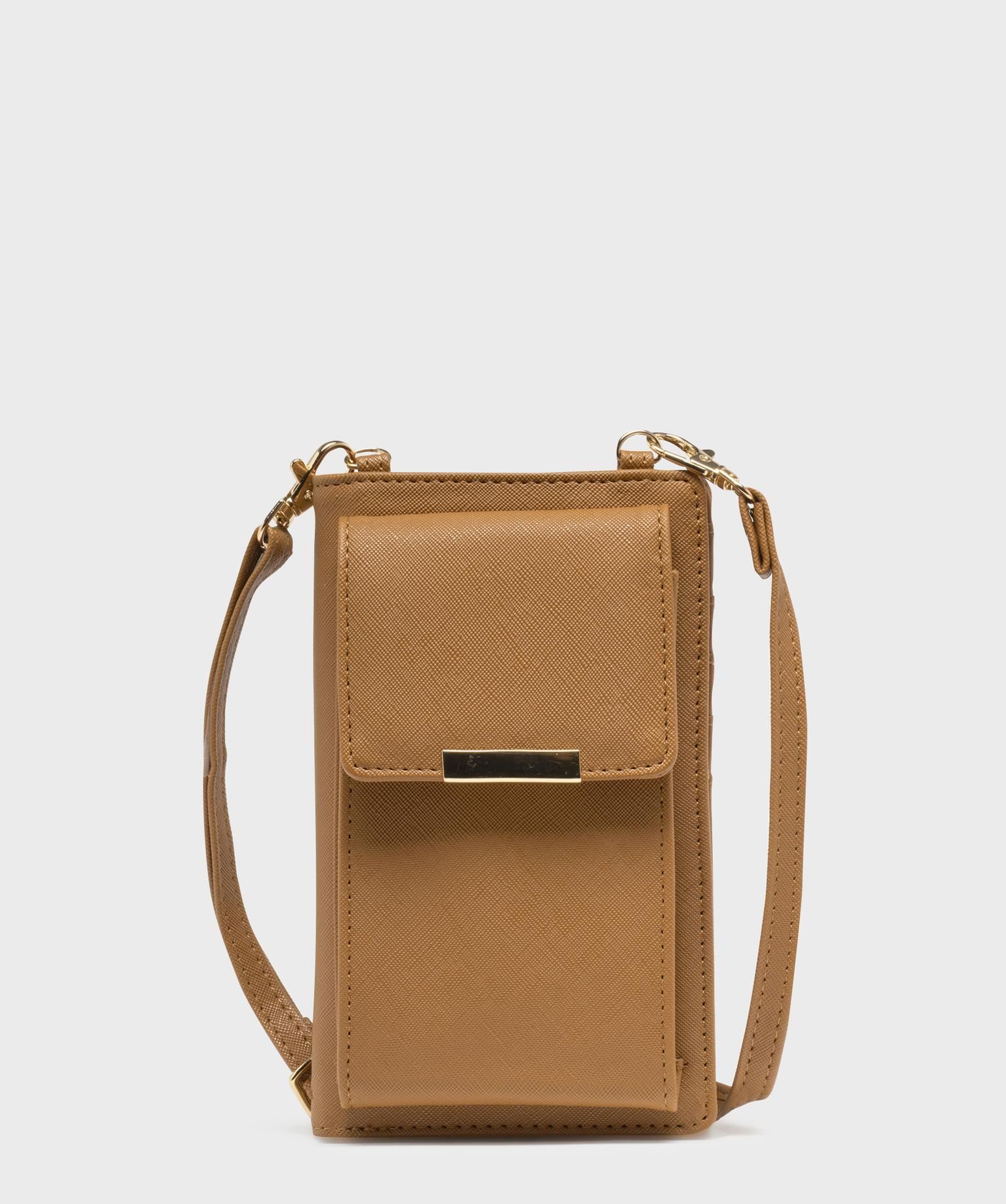 pochette smartphone et portefeuille 2-en-1 femme brun porte-monnaie et portefeuilles