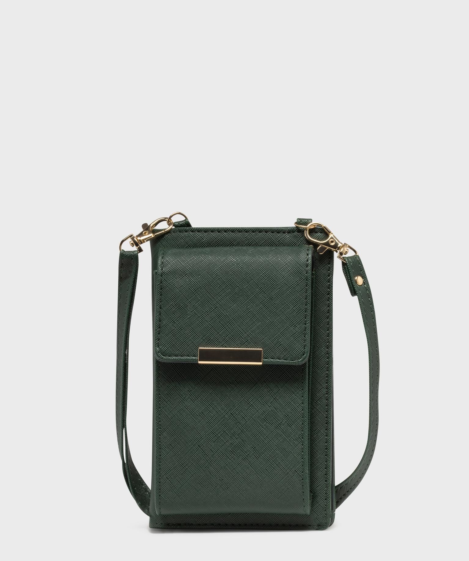 pochette smartphone et portefeuille 2-en-1 femme vert porte-monnaie et portefeuilles