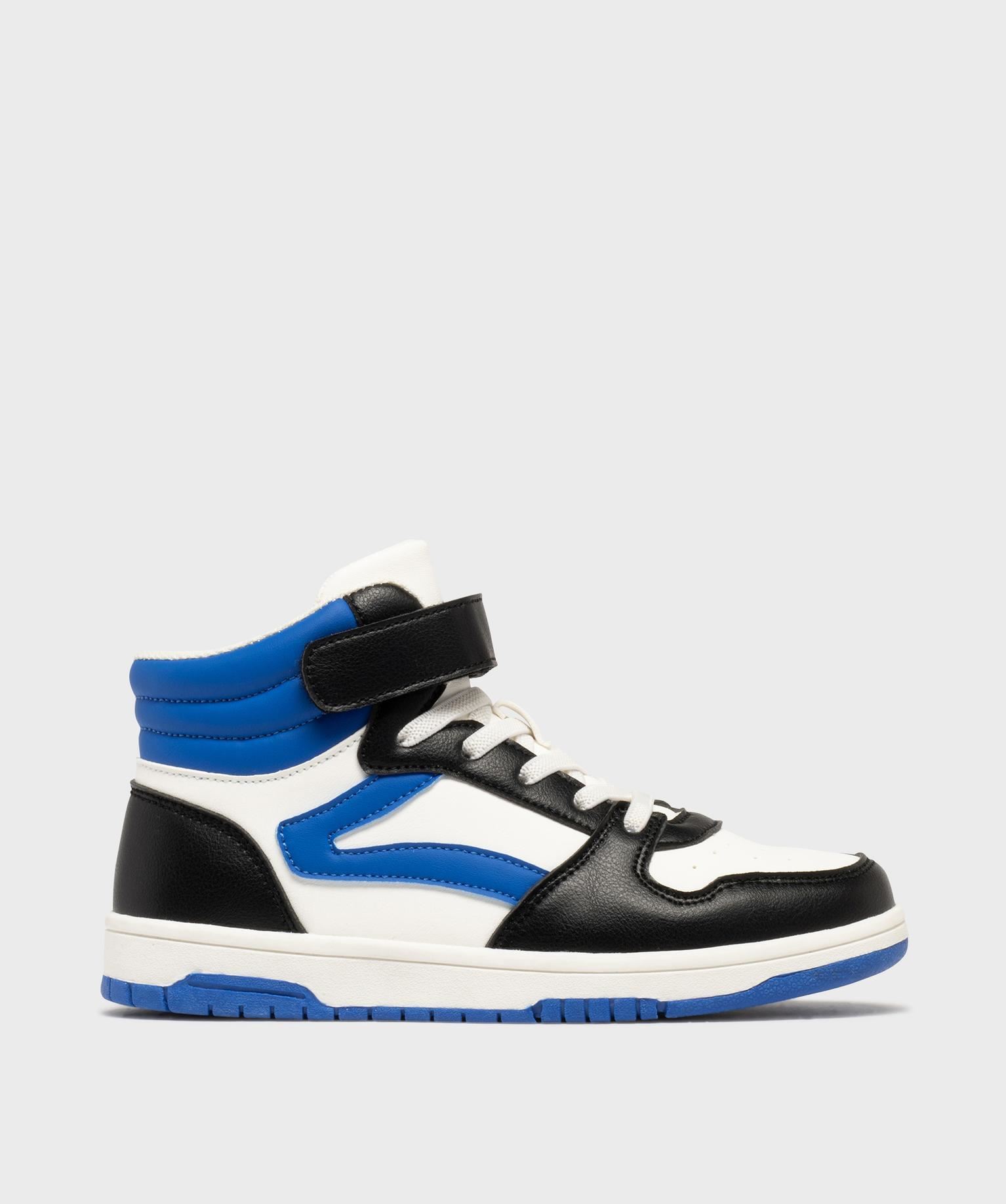 baskets montantes a scratch garcon bleu standard