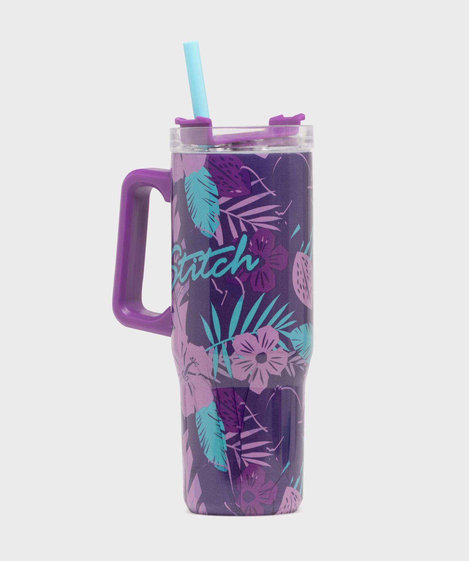 mug isotherme avec paille stitch - disney violet standard