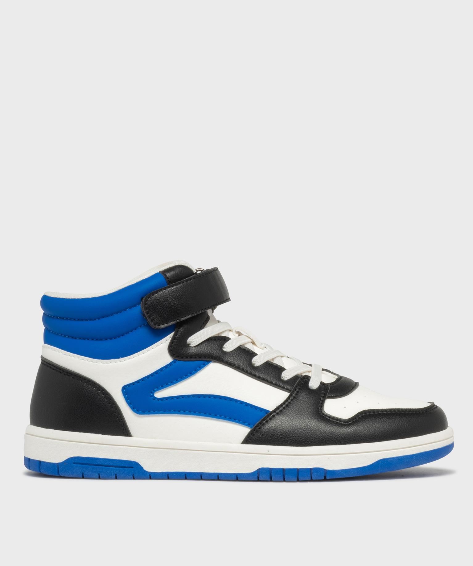 baskets montantes a scratch garcon bleu standard baskets