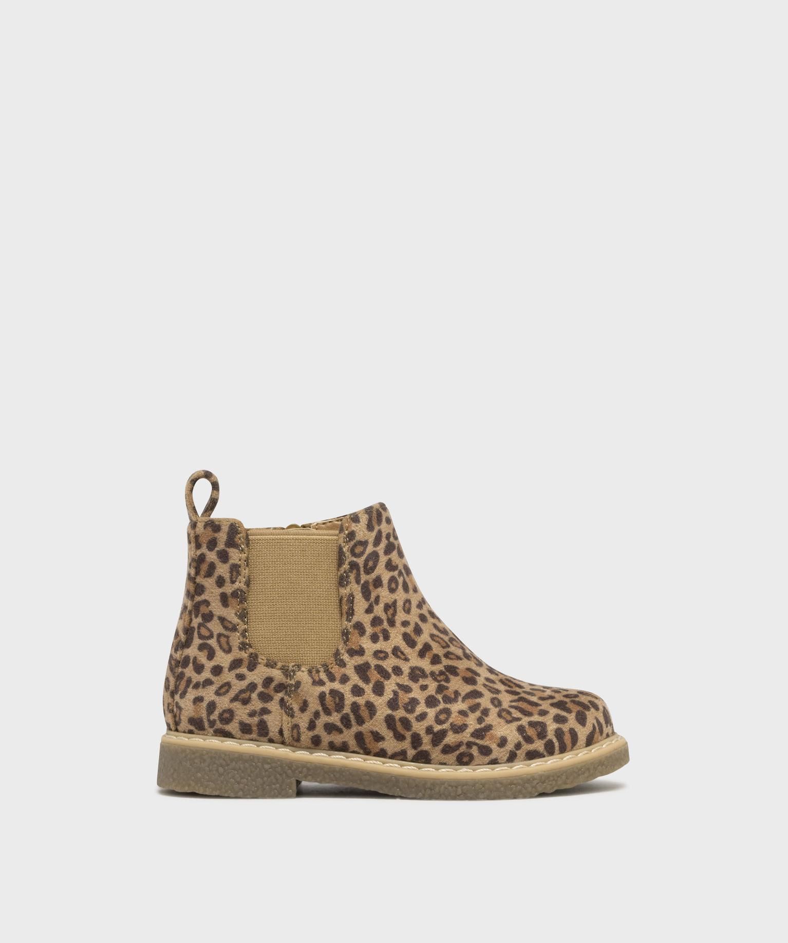 boots a motif leopard avec elastique lateral bebe fille - lovely wings brun bottes et chaussures montantes