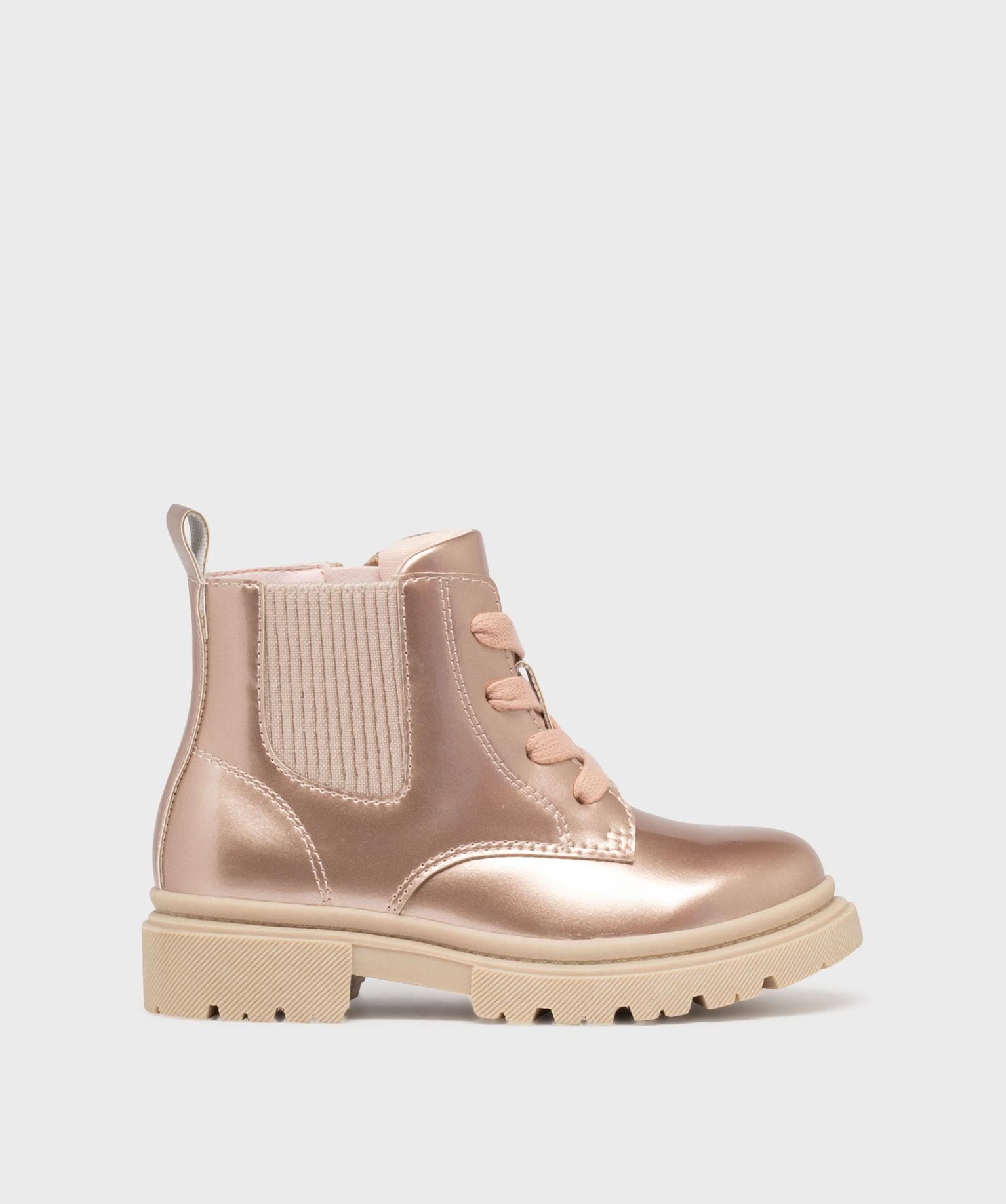 bottines metallisees avec semelle crantee fille - lovely wings rose